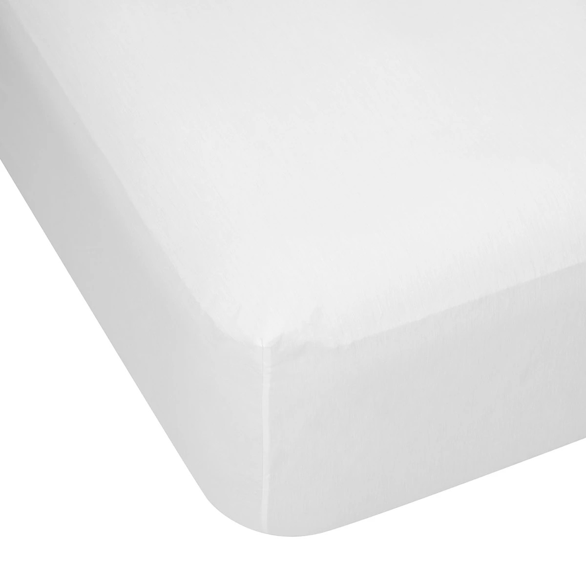 1 225 Thread Count Cotton Rich Fitted Sheet - Queen Bed, White, 1 of 3