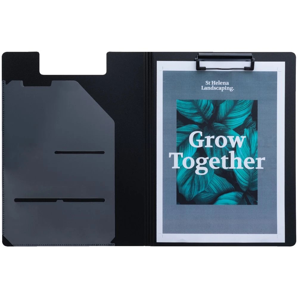 2 J.Burrows Antibacterial A4 Clipfolder Black, 2 of 3