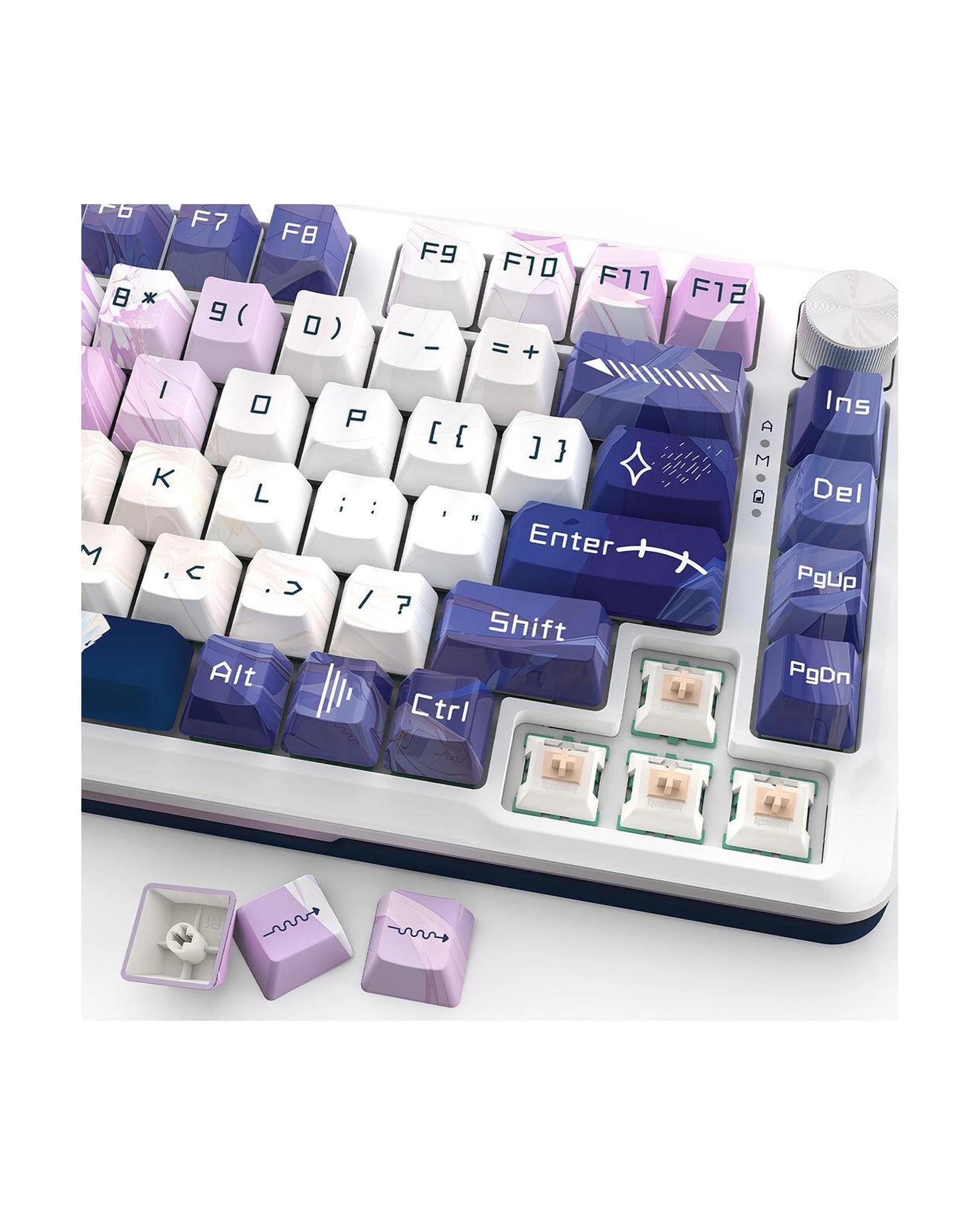 8 Redragon K681AGC RGB Pro Cyrus Deep Purple 75% Wireless Mechanical Keyboard, 8 of 9