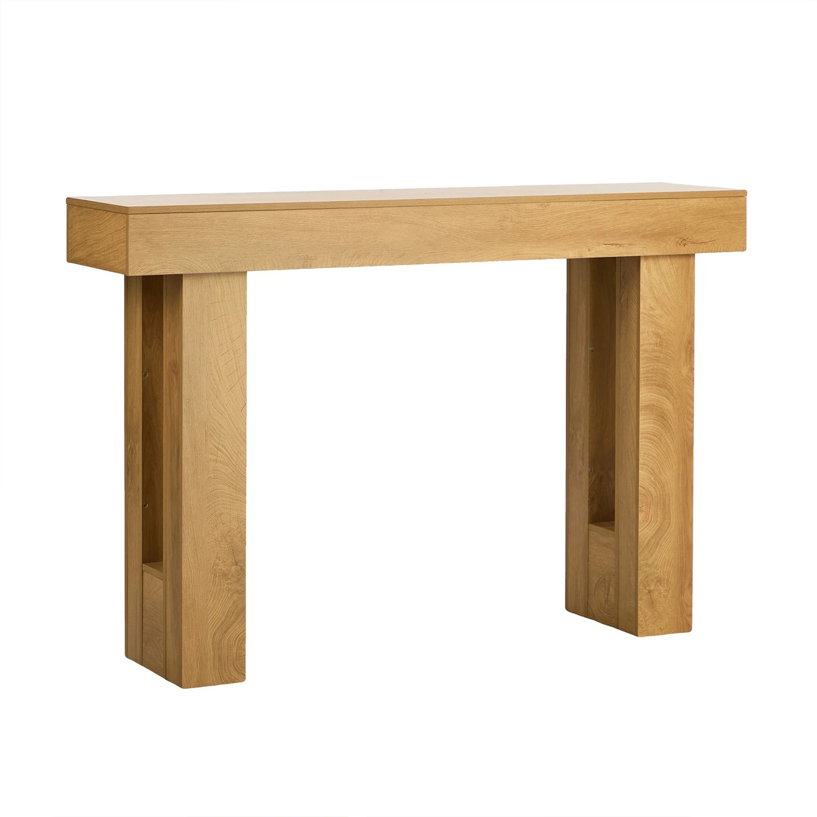 1 Oikiture Console Table Hallway Narrow Sofa Side Desk Storage Rack Behind - Natural, 1 of 7