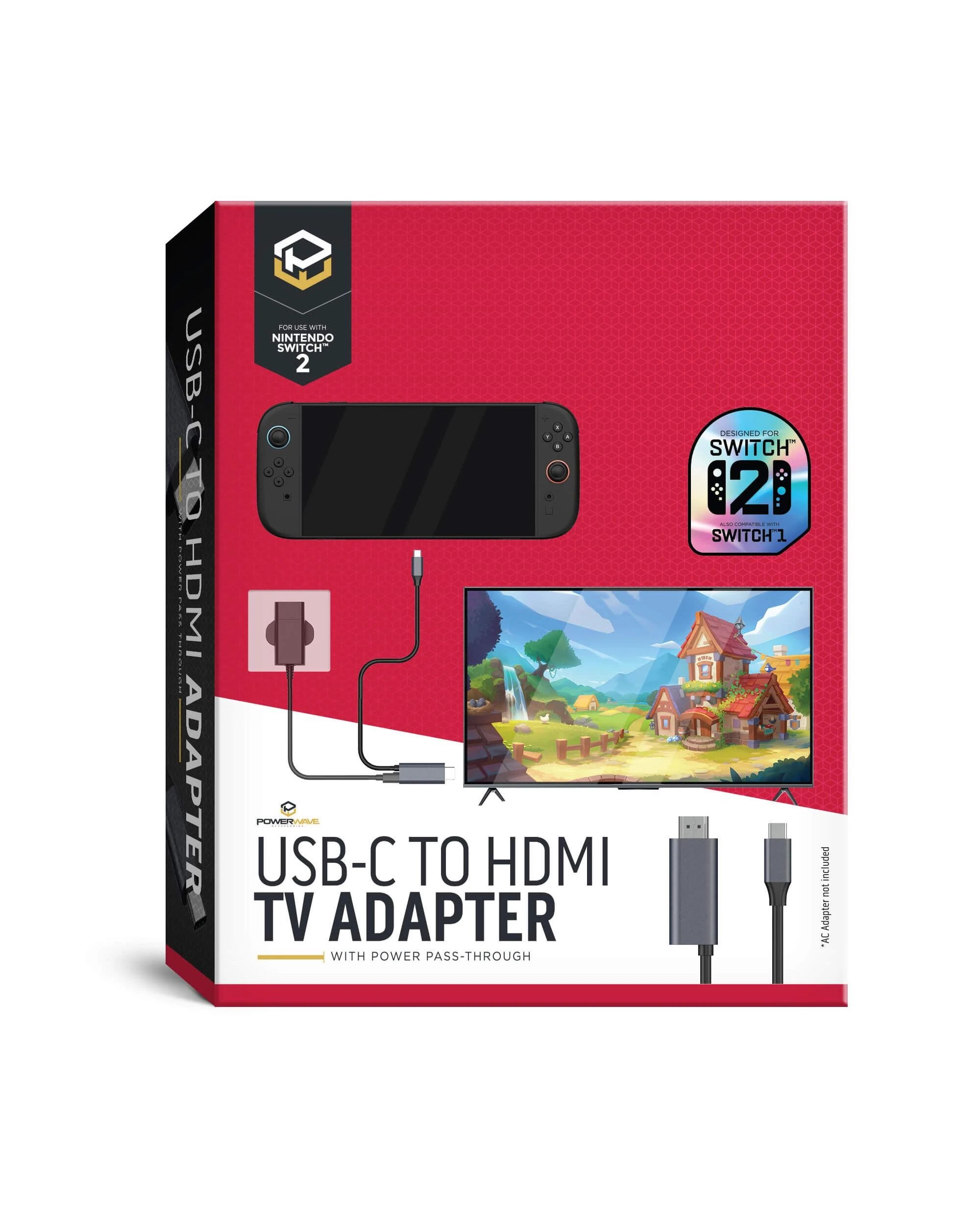 1 Powerwave USB Type-C to HDMI TV Adapter for Nintendo Switch 2, 1 of 7