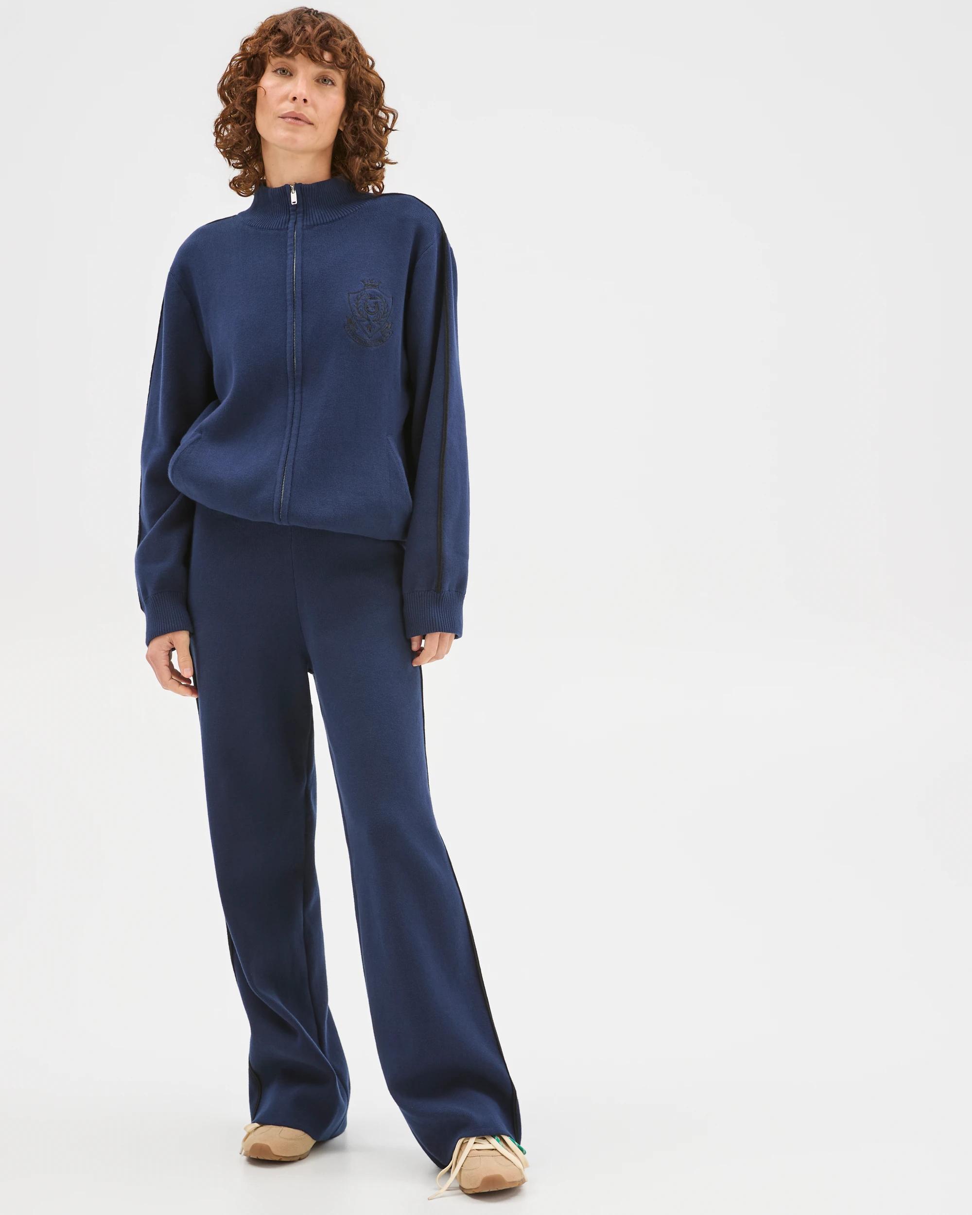 1 Target Active Active Australian Cotton Blend Side Stripe Wide Leg Pants NAVY, 1 of 6