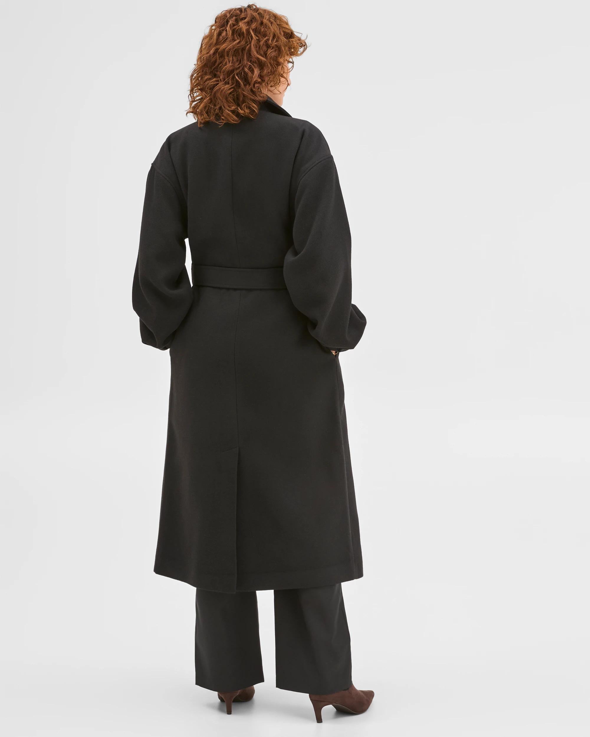 7 Preview Wrap Belted Coat BLACK, 7 of 7