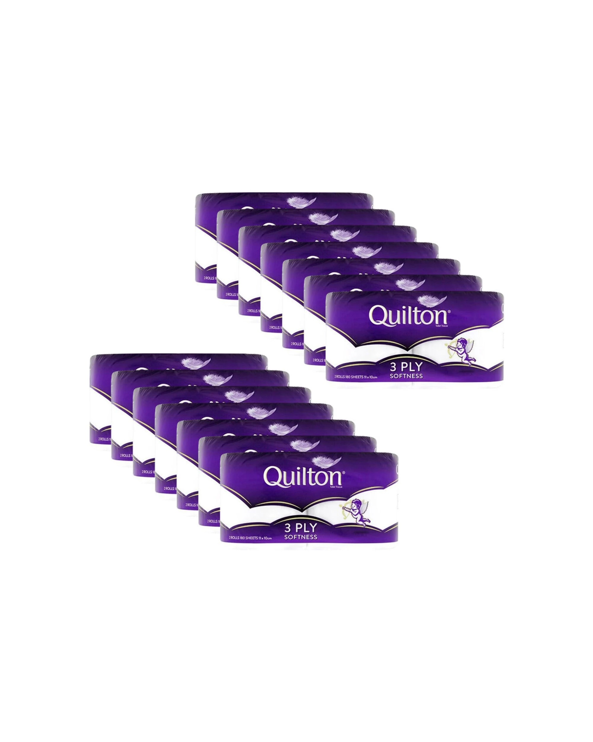 1 Quilton 14x 2pc Toilet Tissue Roll 3-Ply Softness 180 Sheets - White, 1 of 1