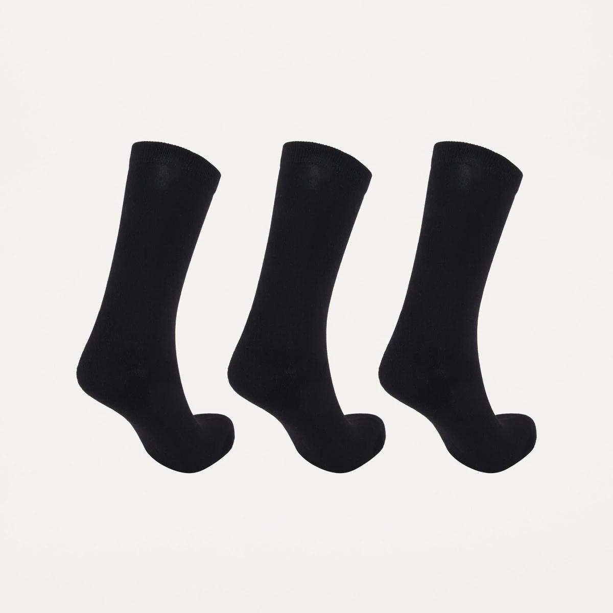 2 3 Pack Bamboo Crew Socks BLACK, 2 of 3