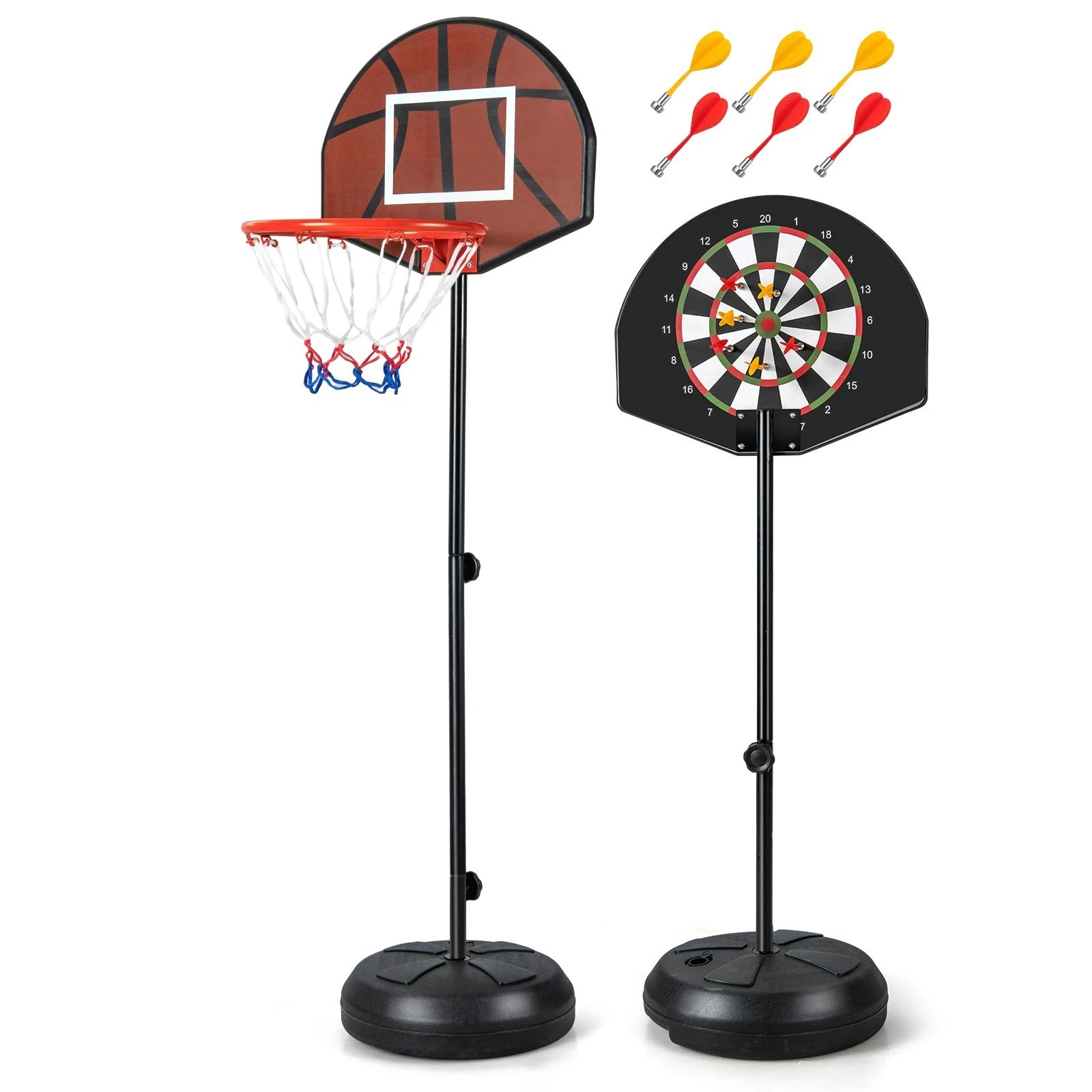 1 Costway 2-in-1 Basketball Hoop Stand System Adjustable Ring Set, 1 of 1