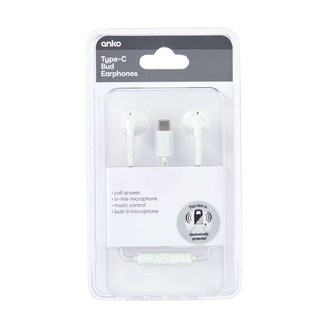3 Type-C Bud Earphones - White, 3 of 4