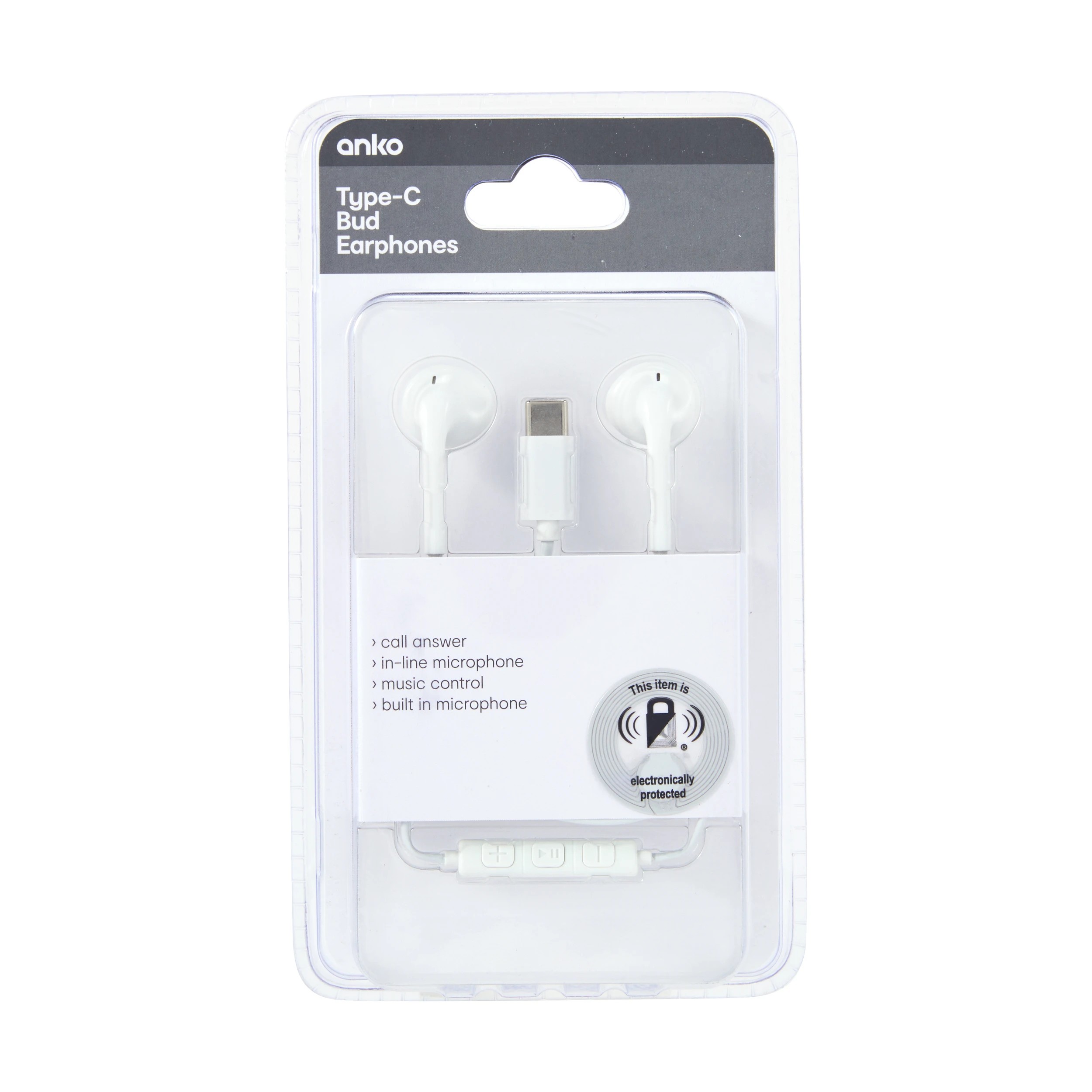 3 Type-C Bud Earphones - White, 3 of 4