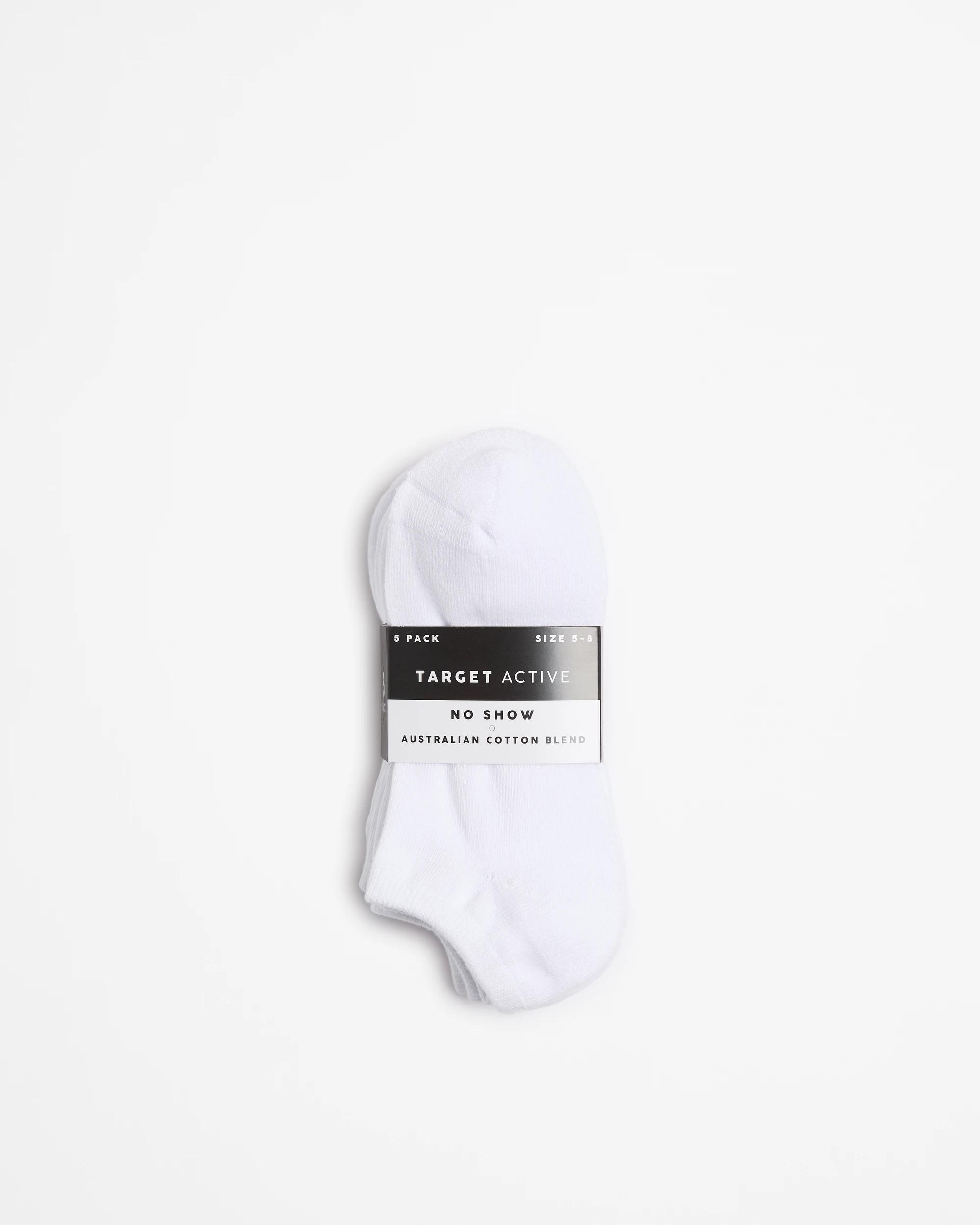 3 Target Active Australian Cotton Blend 5 Pack No Show Sport Socks WHITE, 3 of 3