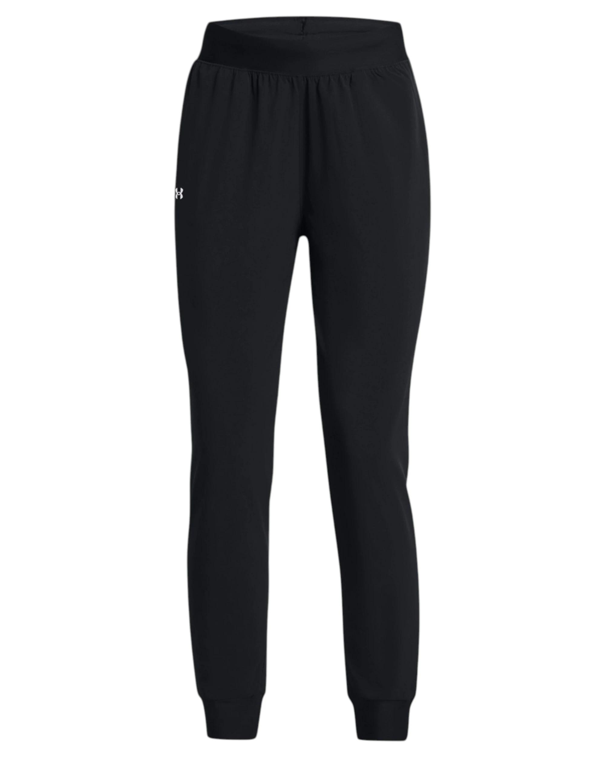 1 Under Armour Womens Rival High-Rise Woven Pants Black Trackies BLACK, 1 of 6
