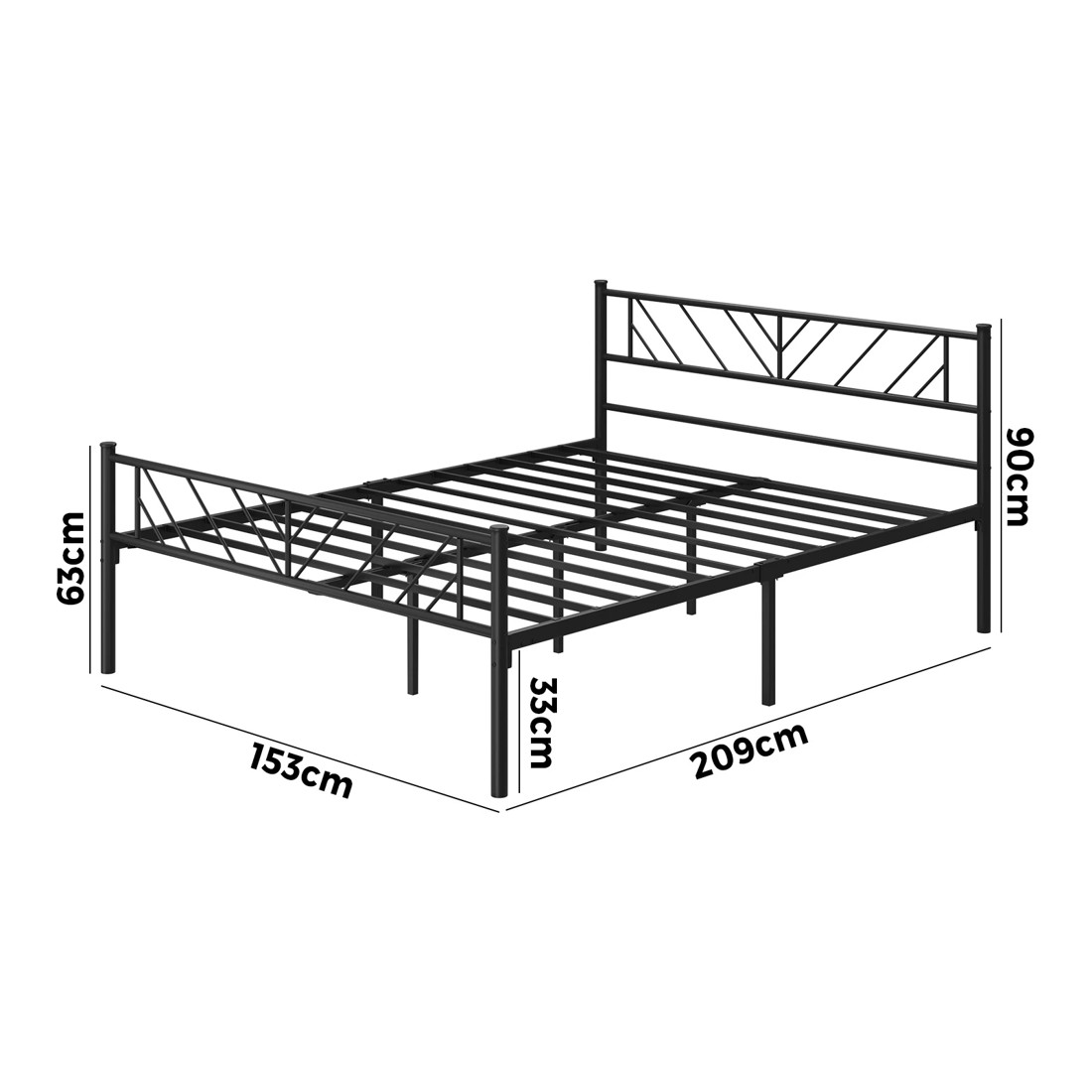 9 Oikiture Metal Bed Frame Queen Size Bed Base Platform Sis
 - Black, 9 of 9
