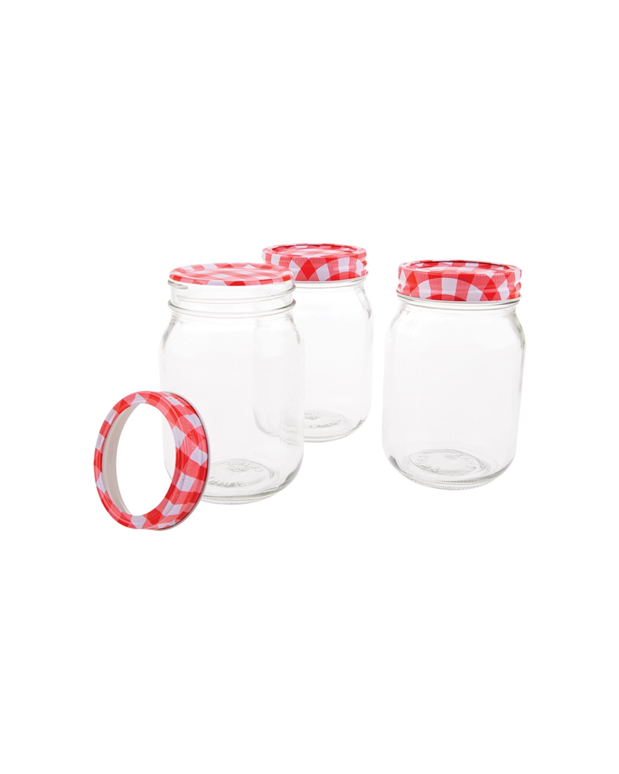 2 Appetito 6pc Mason Preserving Jars Home Kitchen Organiser 500ml - Clear, 2 of 5