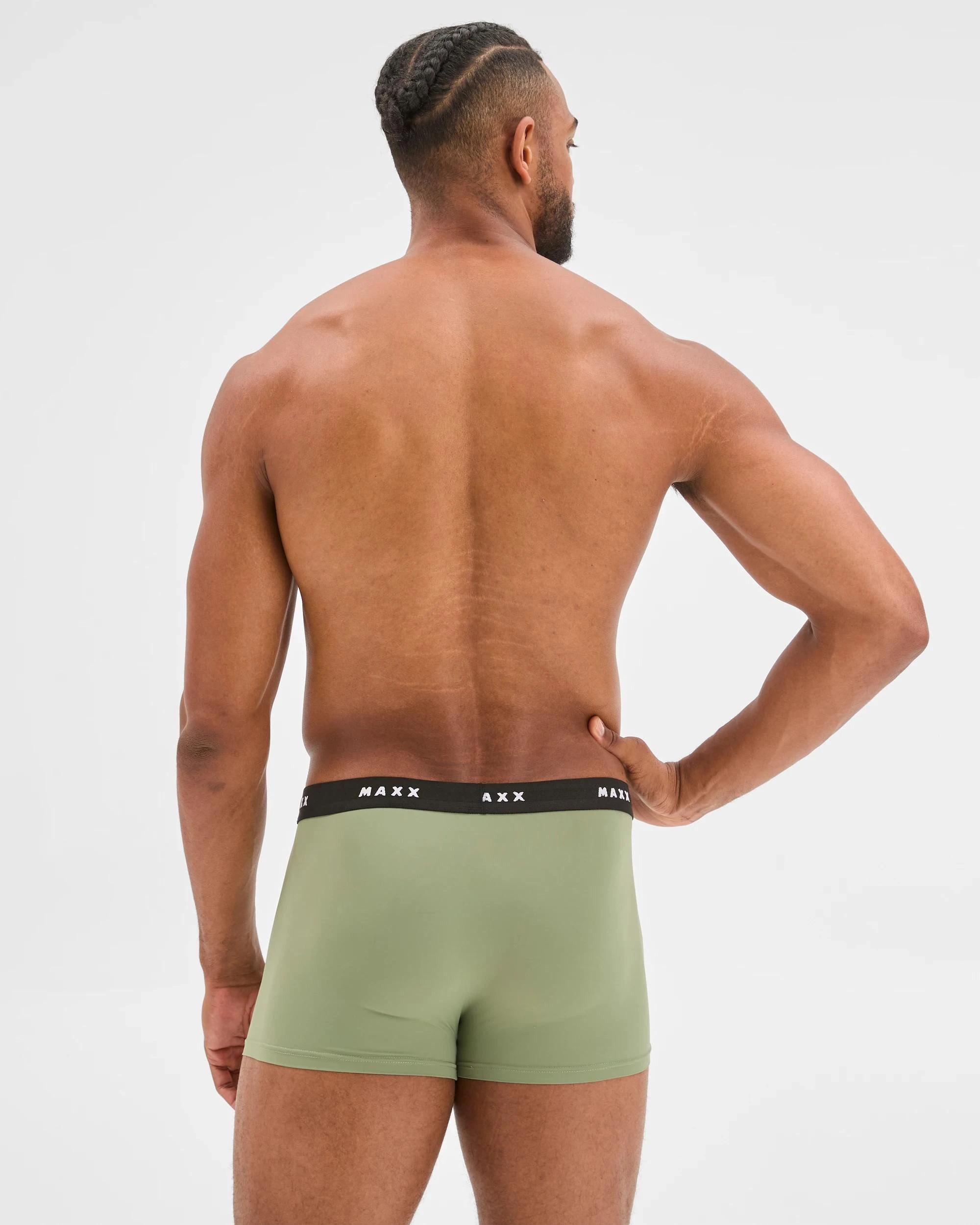 3 Maxx Microfibre Mens Trunks 3 Pack GREEN, 3 of 4