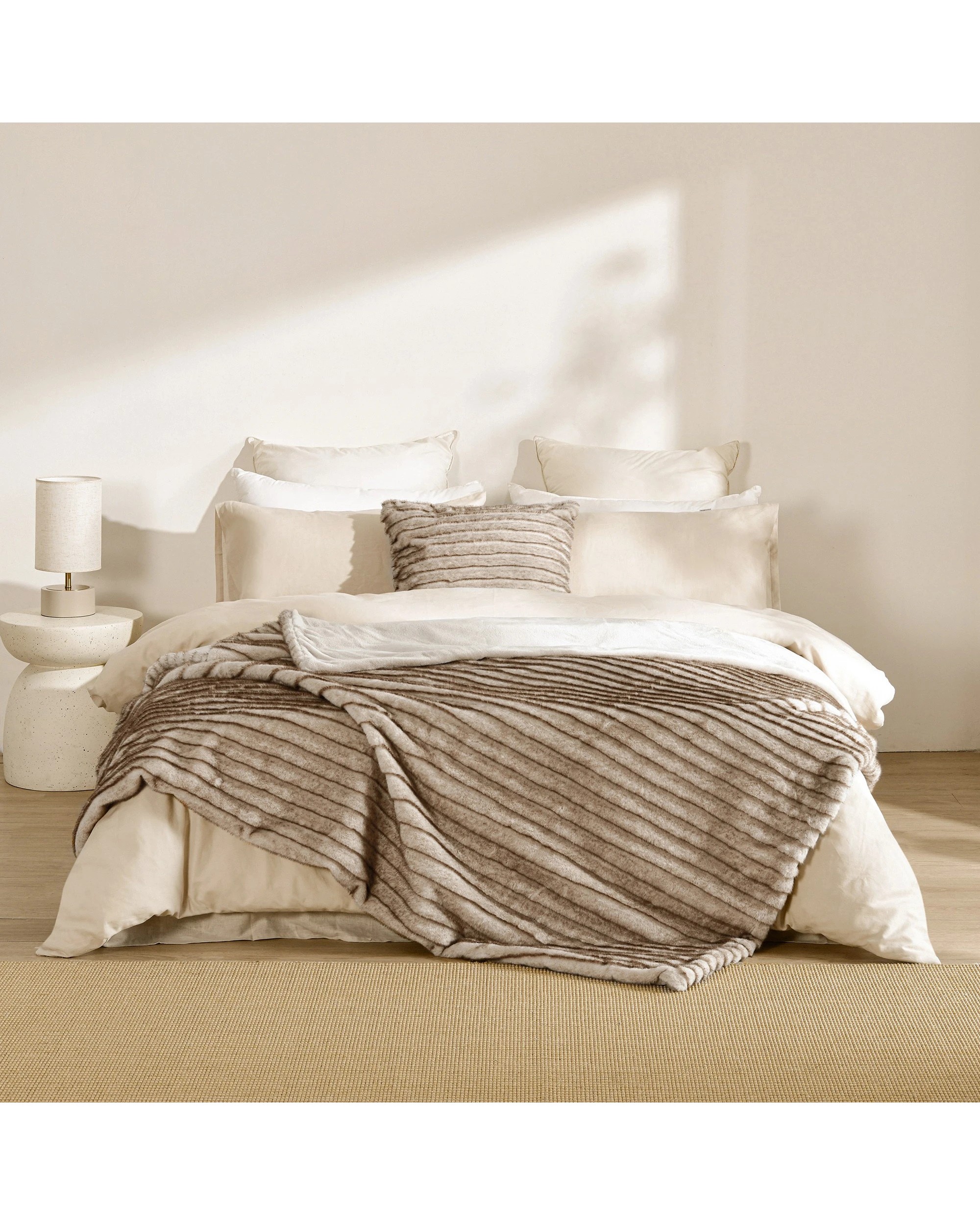 4 Dreamaker Nara Luxe Faux Mink Cushion 50x50cm - Brown, 4 of 4