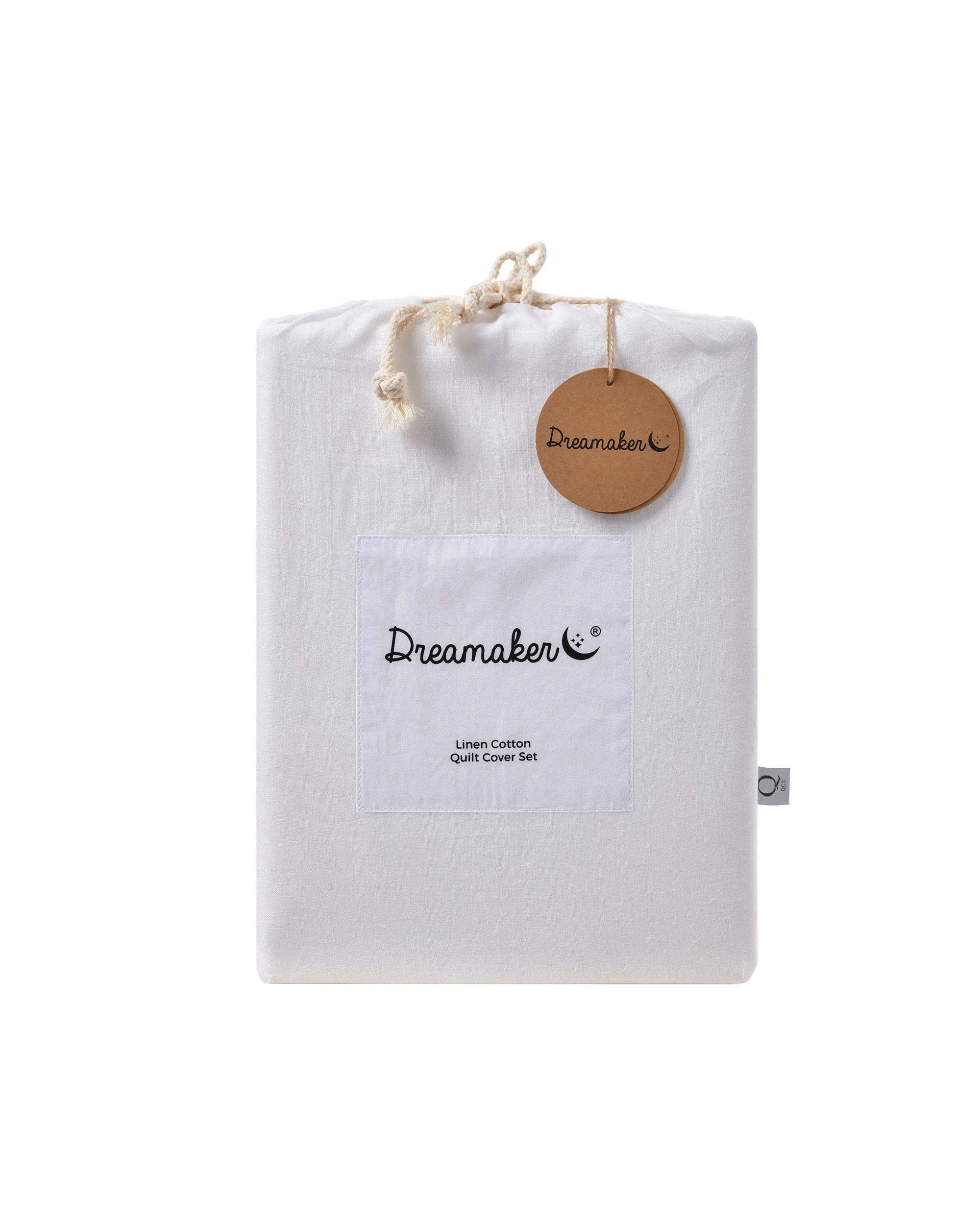 7 Dreamaker Linen Cotton Quilt Cover Set - Queen Bed - White, 7 of 7
