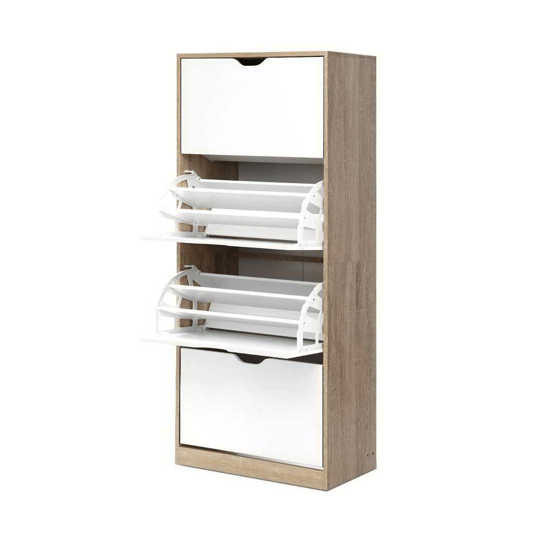 1 Artiss Shoe Rack Cabinet 60 Pairs 4-tier Elen - White, 1 of 3