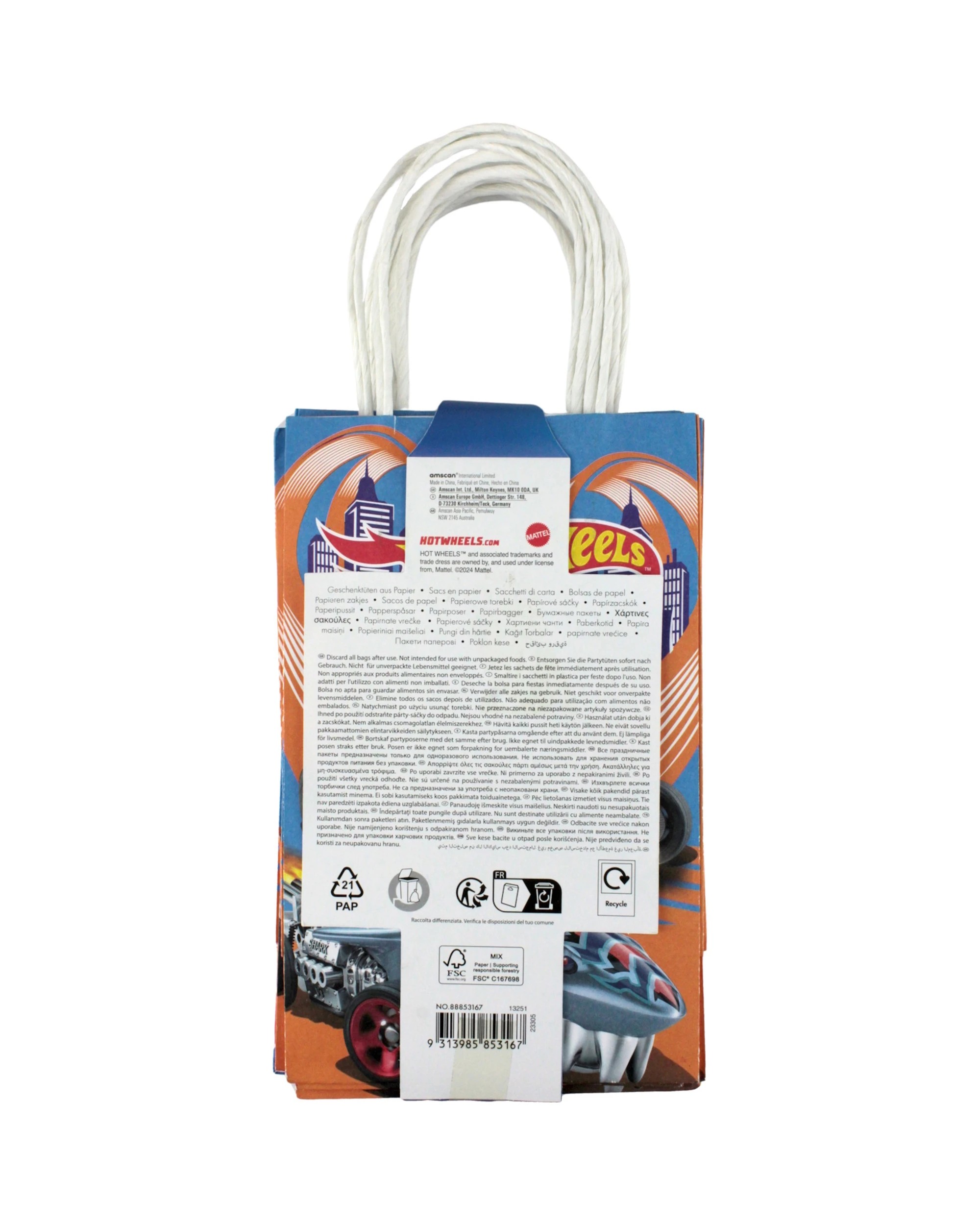 4 Hot Wheels Hot Wheels Paper Gift Bags Pack of 8, 4 of 4