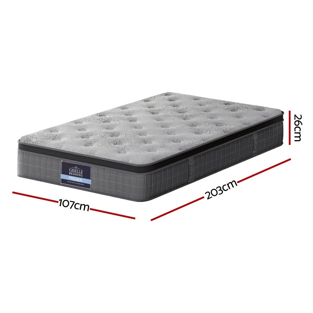 2 26cm Giselle Mattress King Single Latex Foam - King Single Bed - Charcoal, 2 of 7