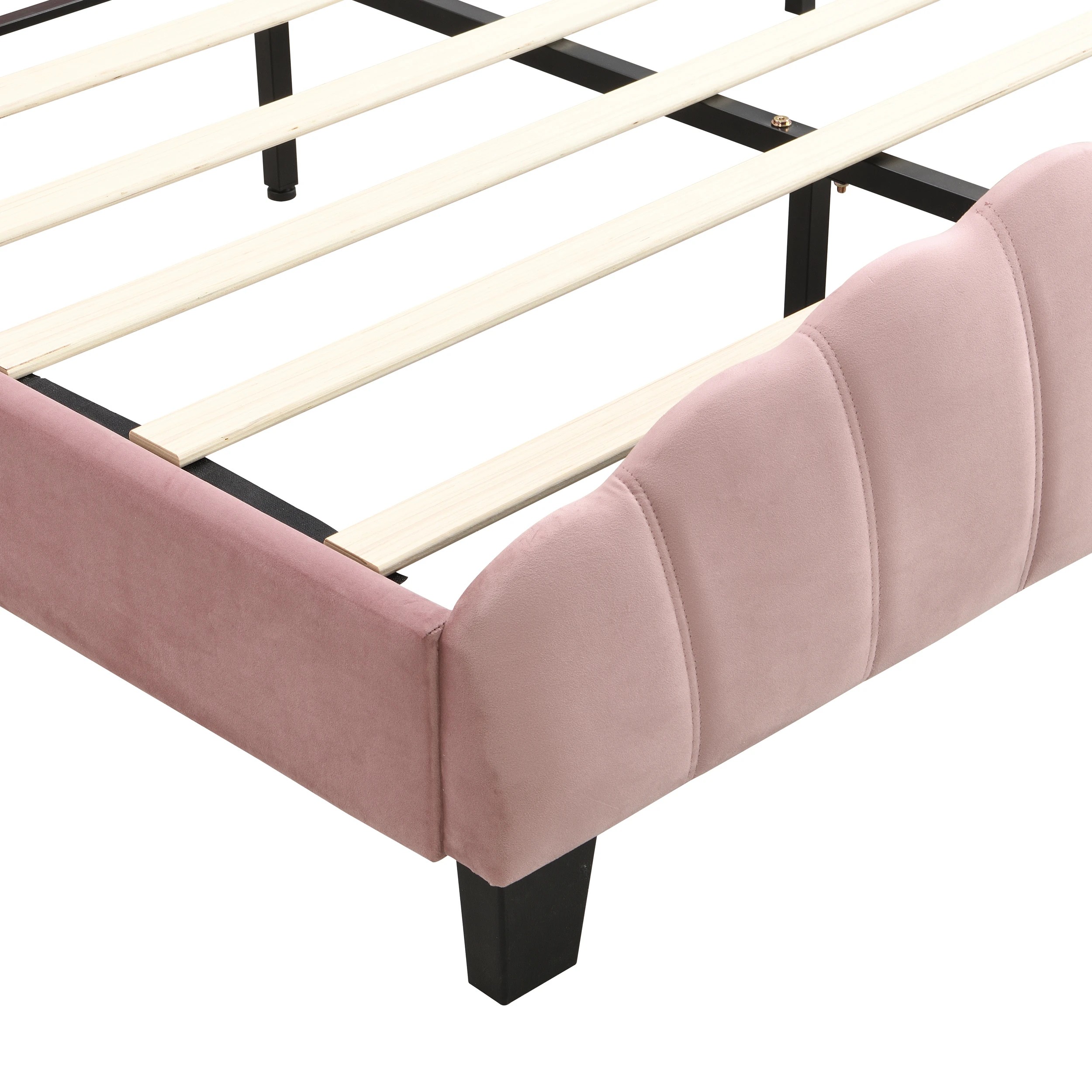 7 IHOMDEC BEF04 Shell Double Bed Frame - Pink - Pink, 7 of 10