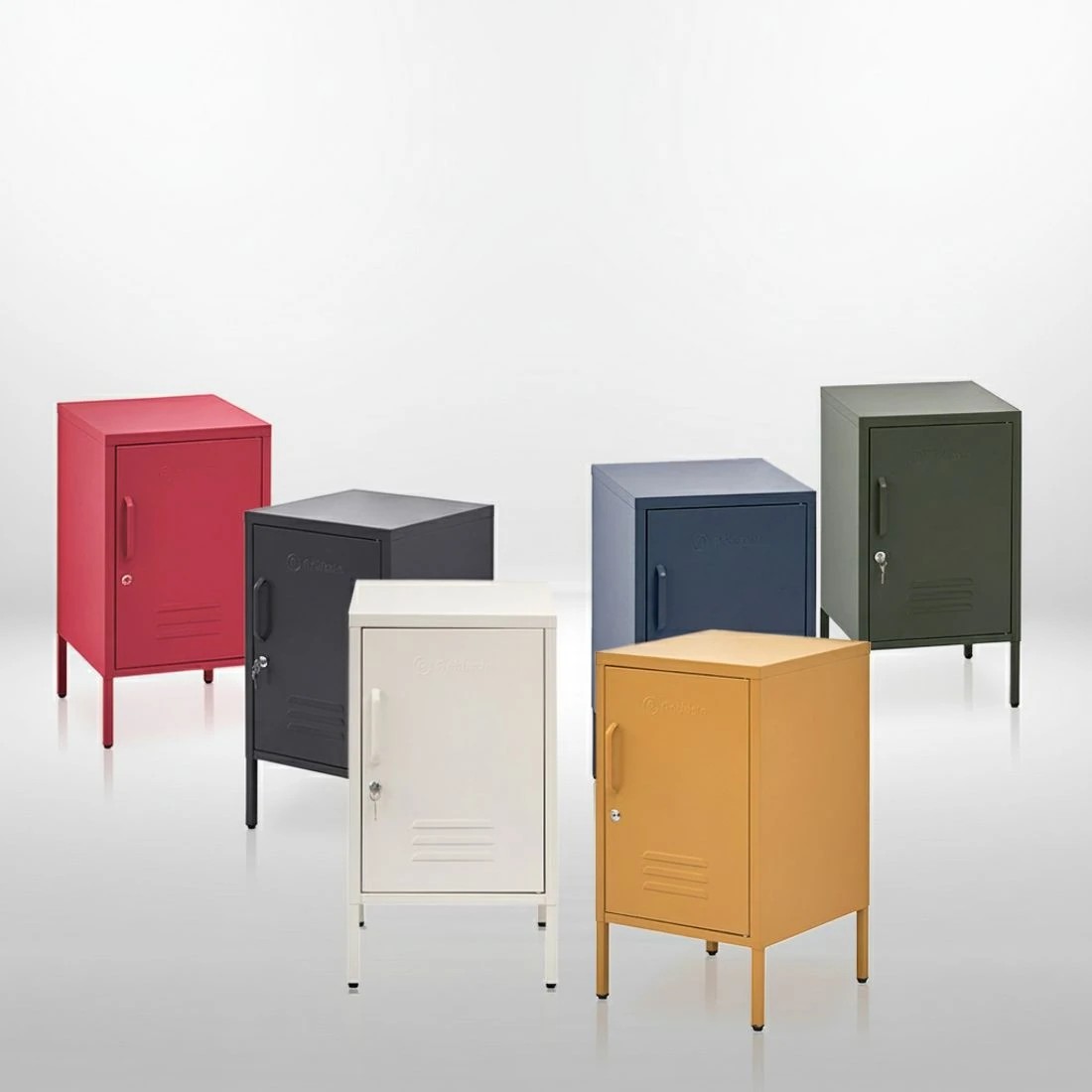 6 Artiss Bedside Table Metal Cabinet - White, 6 of 7