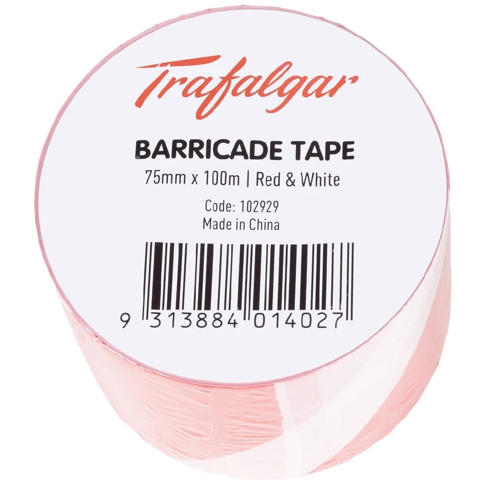 3 Trafalgar Barricade Tape 75mmx100m Red and White, 3 of 5