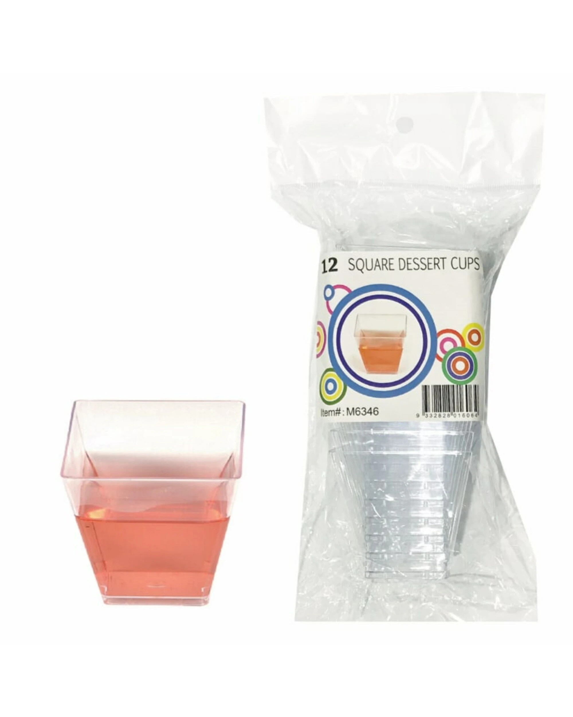 1 Mini Plastic Square Dessert Cups 125ml (Pack of 12), 1 of 1