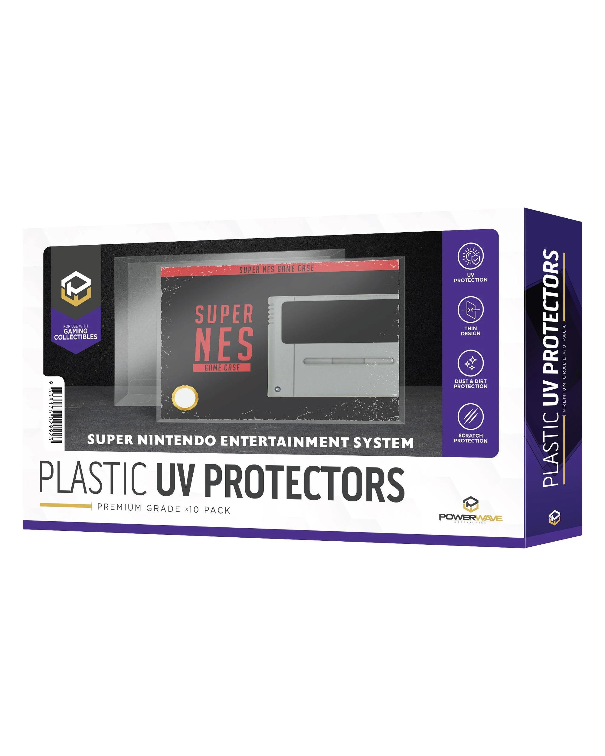 1 Powerwave SNES and N64 Game Box 0.5mm Plastic UV Protector 10 Pack - Clear, 1 of 4