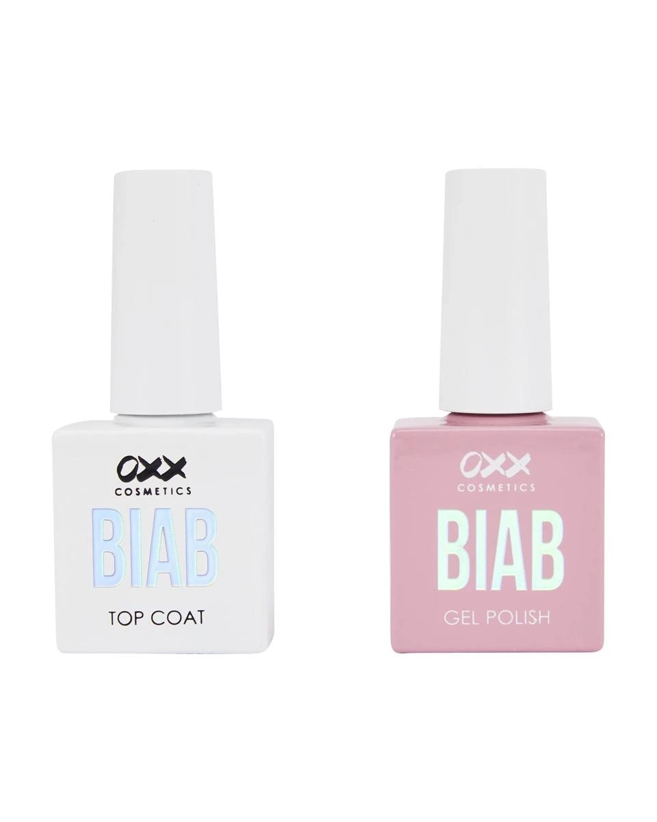 1 OXX Cosmetics BIAB Nail Polish Duo Set - Top Coat and Sheer Pink Polish, 1 of 5