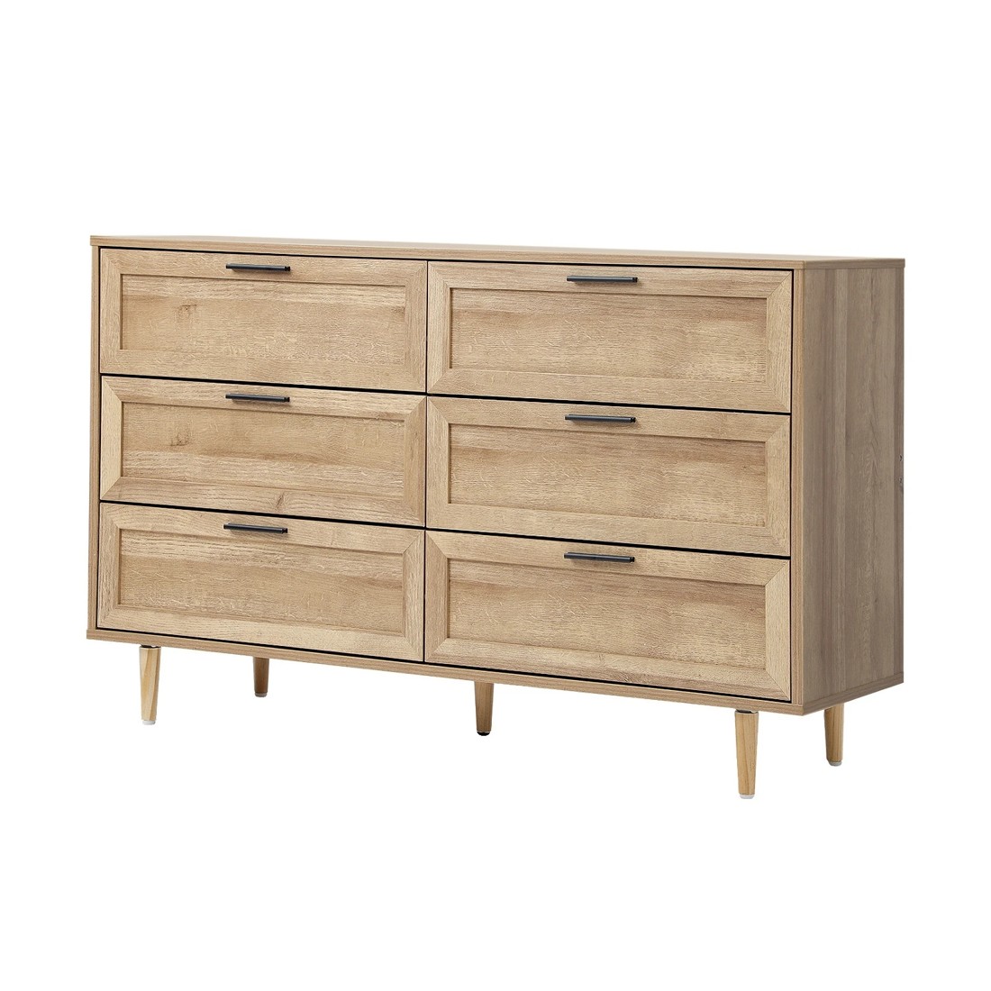 1 Oikiture 6 Chest Of Drawers Dresser Chest Storage Cabinet Lowboy
 - Natural, 1 of 10