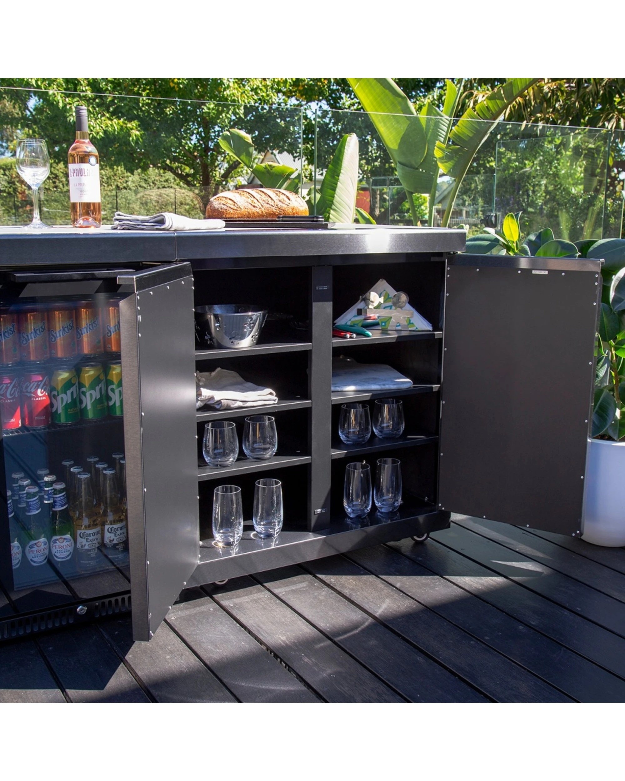 3 Gasmate Nova Graphite Storage Space Module Compact Outdoor Kitchen Cabinet - Charcoal, 3 of 5