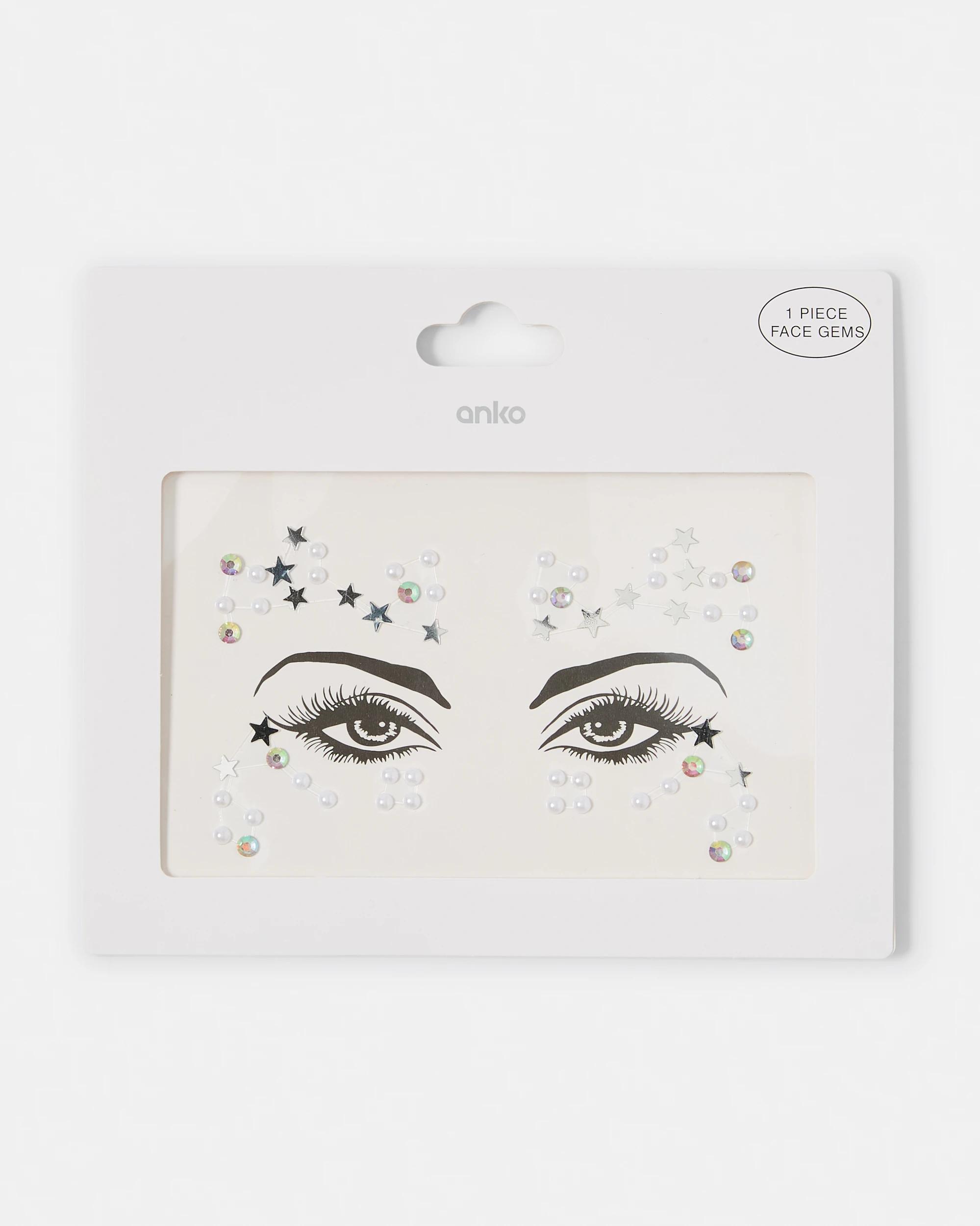 4 Face Gems - Pearl Star Silver, 4 of 5