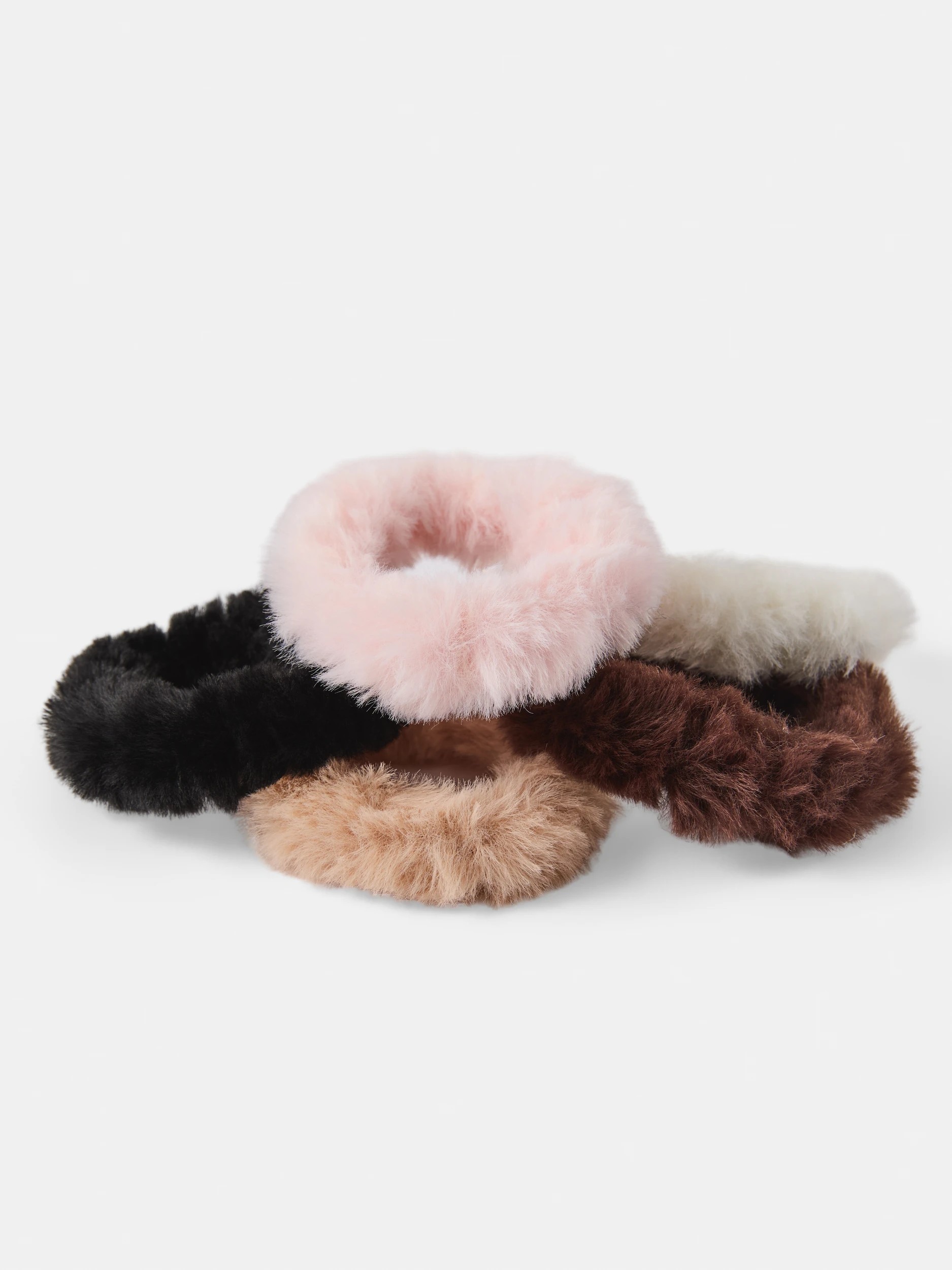 3 5 Pack Faux Fur Mini Hair Scrunchies, 3 of 5