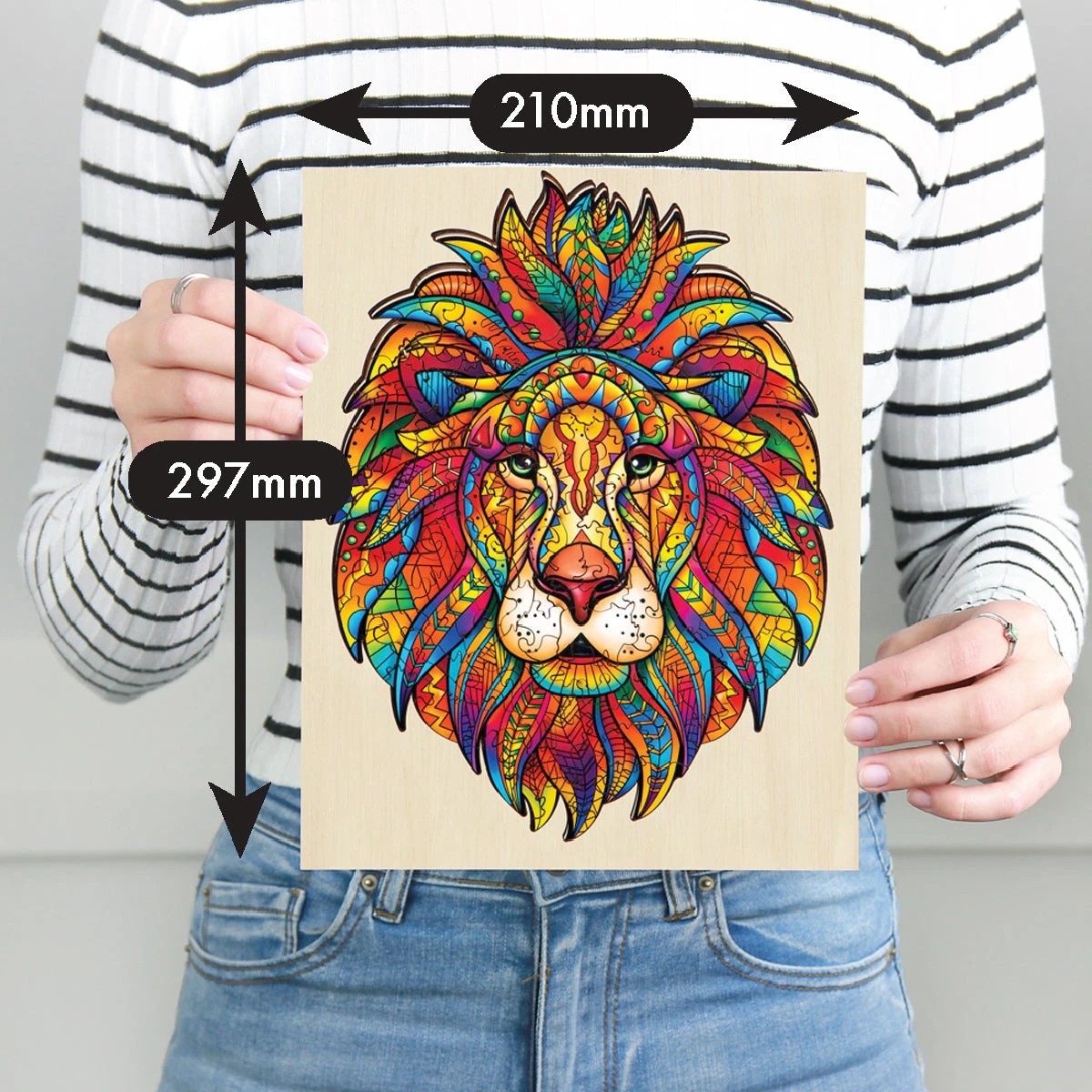 6 Puzzle Master 140 Piece Wooden Jigsaw Puzzle, Lion, 6 of 8