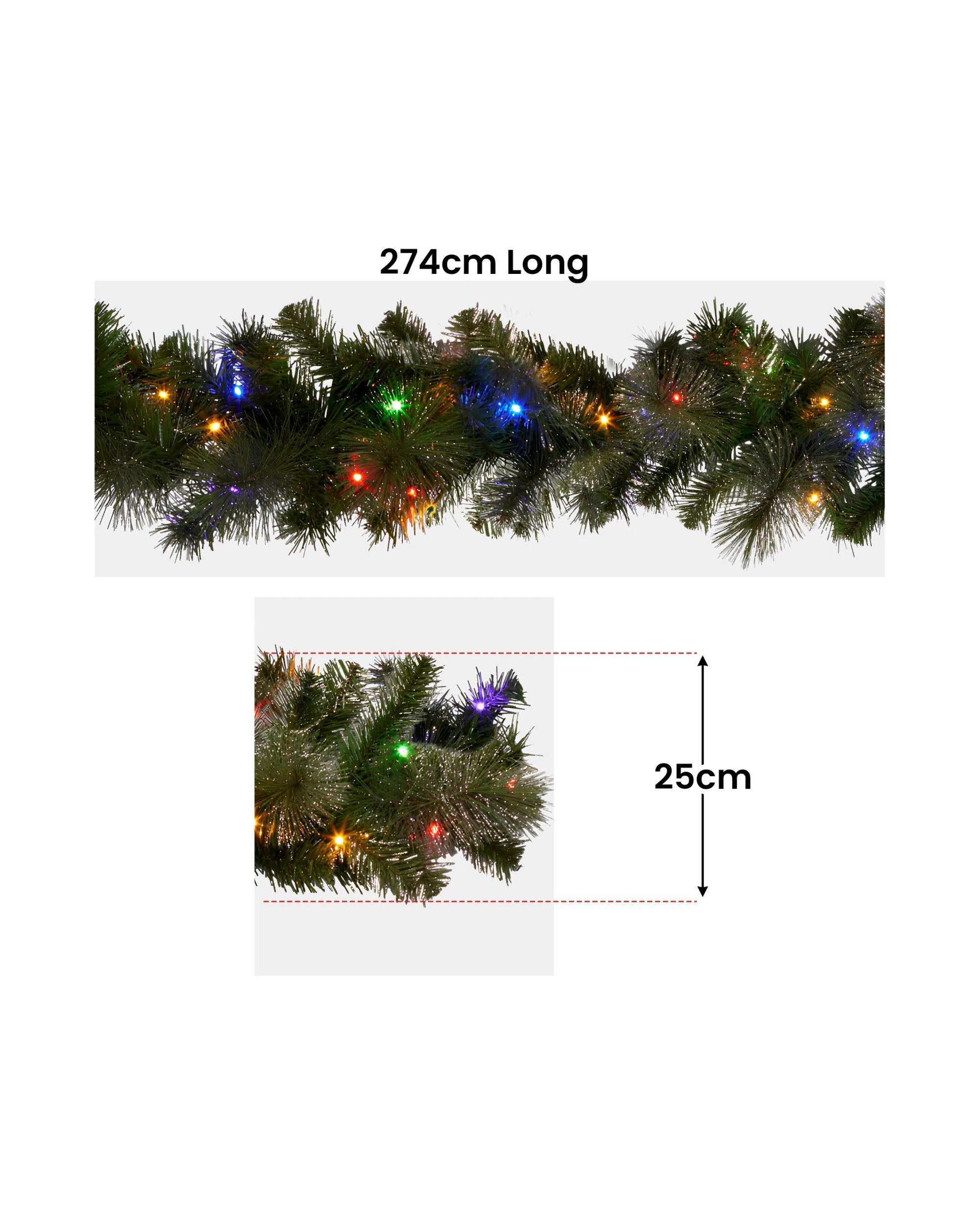 4 Christabelle 2.7m Christmas Garland With Led Lights Glittery Gold Pine Mantle Decoration Ornament, 4 of 7