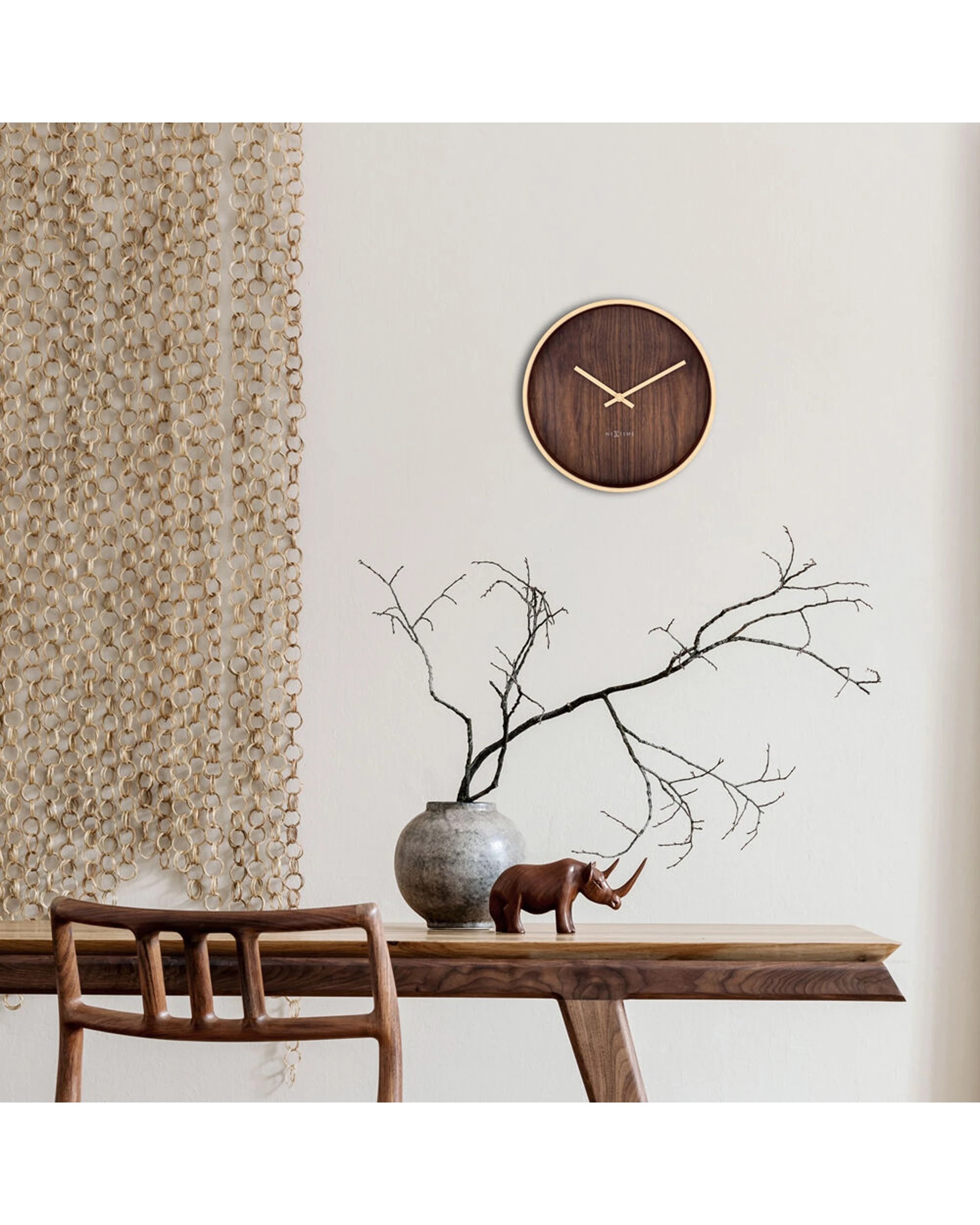 5 NEXTIME Oslo Silent Wall Clock Japandi Style Aluminium Case 30cm - Natural, 5 of 5