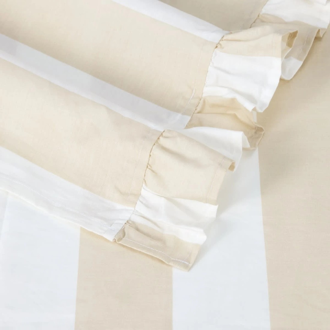 4 250 Thread Count Ruffle Cotton Sheet Set - King Bed, Sand, 4 of 7