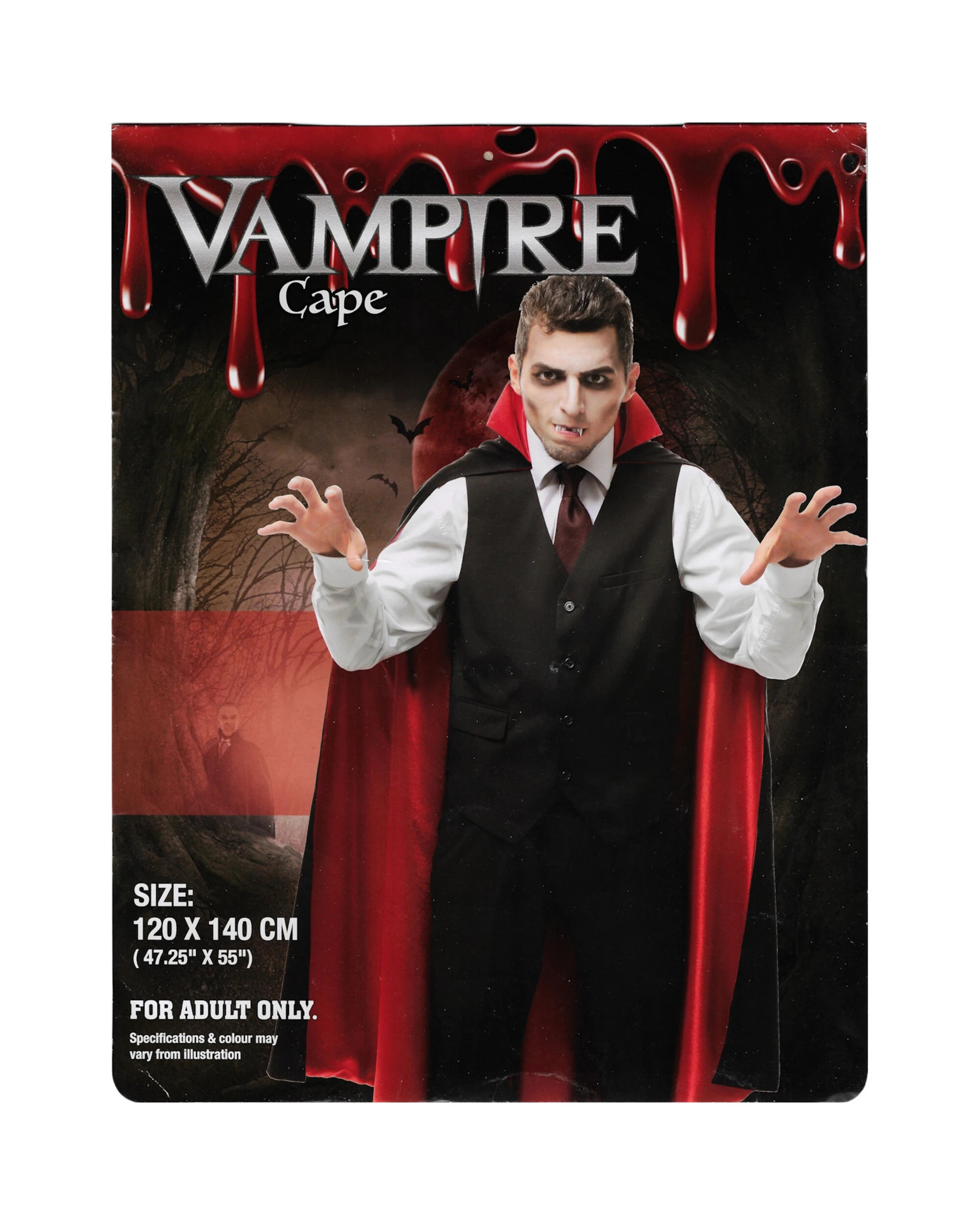 2 Uncle Bills Vampire Cape Adult Costume - One Size - Multi, 2 of 3