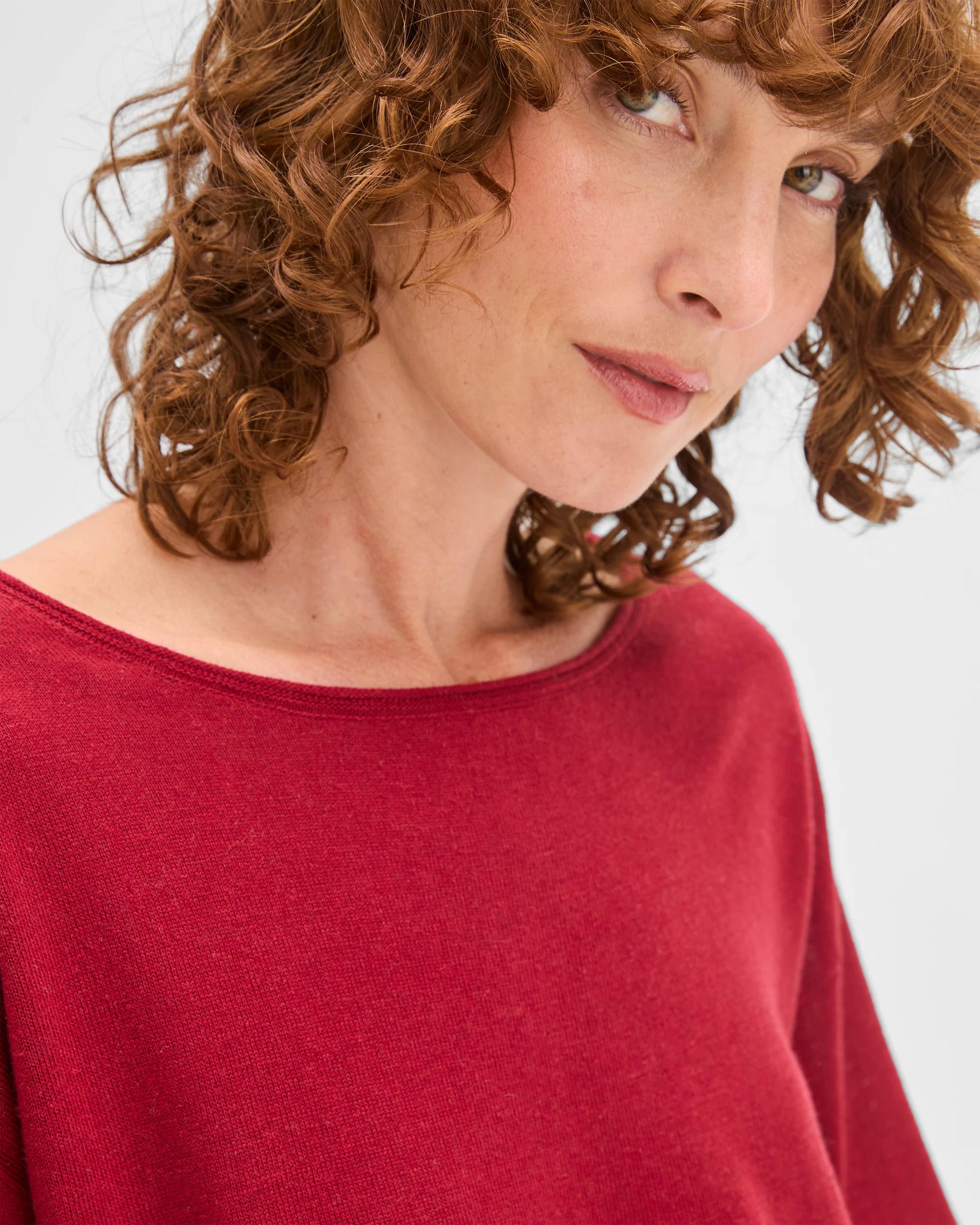 4 Target Woman Linen Blend Long Sleeve Lightweight Jumper GARNET, 4 of 5