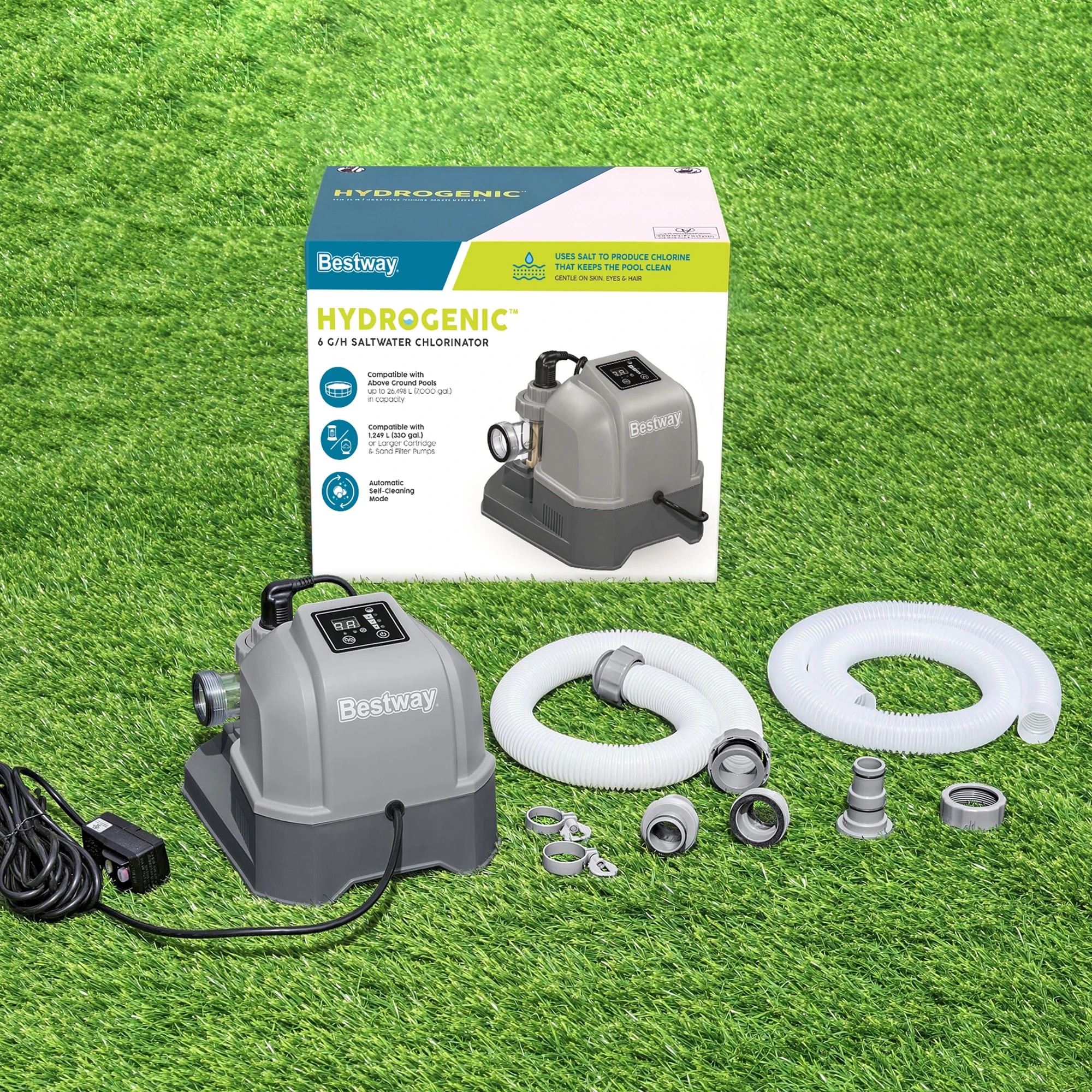 8 Bestway Hydrogenic 6g/h Saltwater Chlorinator System Pool Chlorine Generator - Grey, 8 of 8