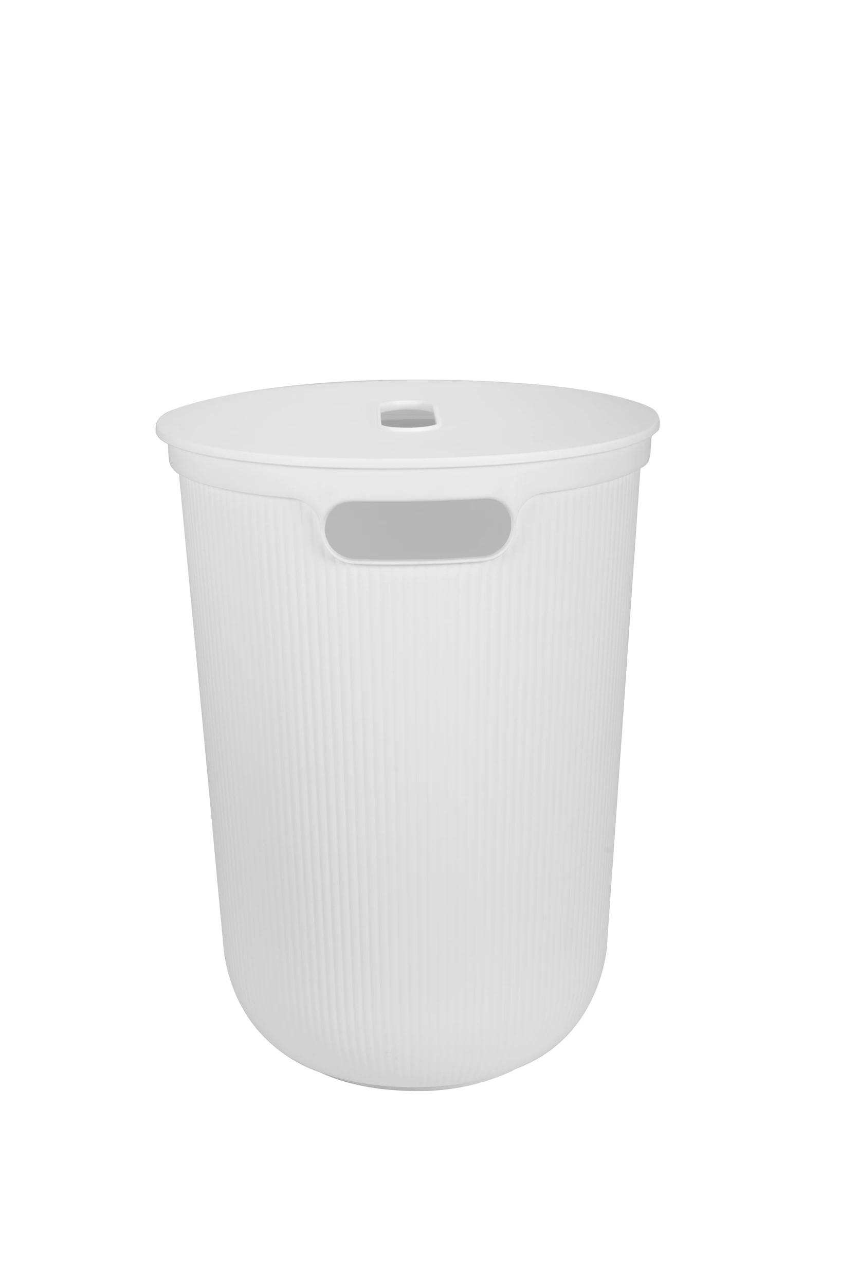 3 70 Litre Ribbed Laundry Hamper - White, 3 of 8
