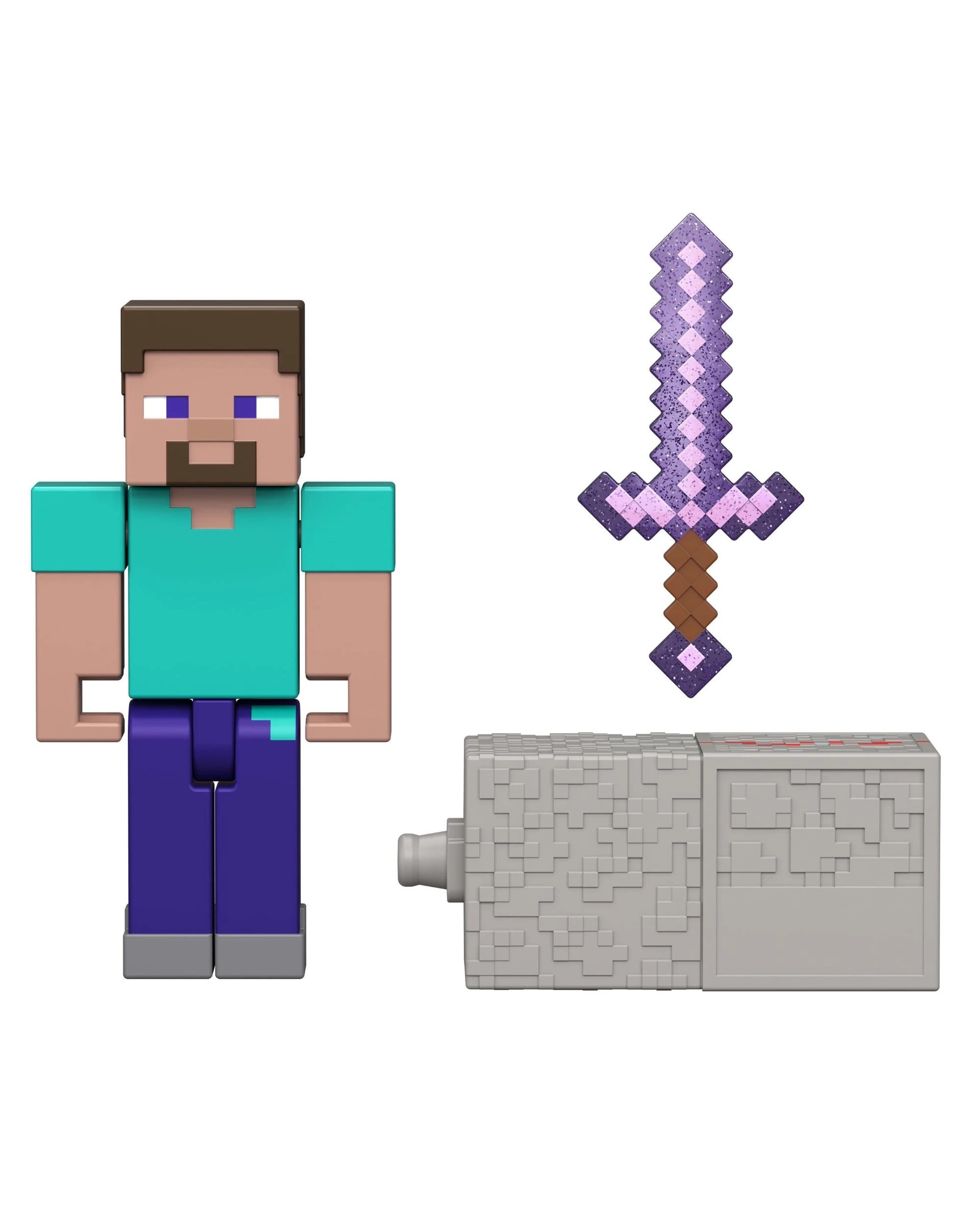 3 Minecraft Redstone Charged Steve Figure, 3 of 6