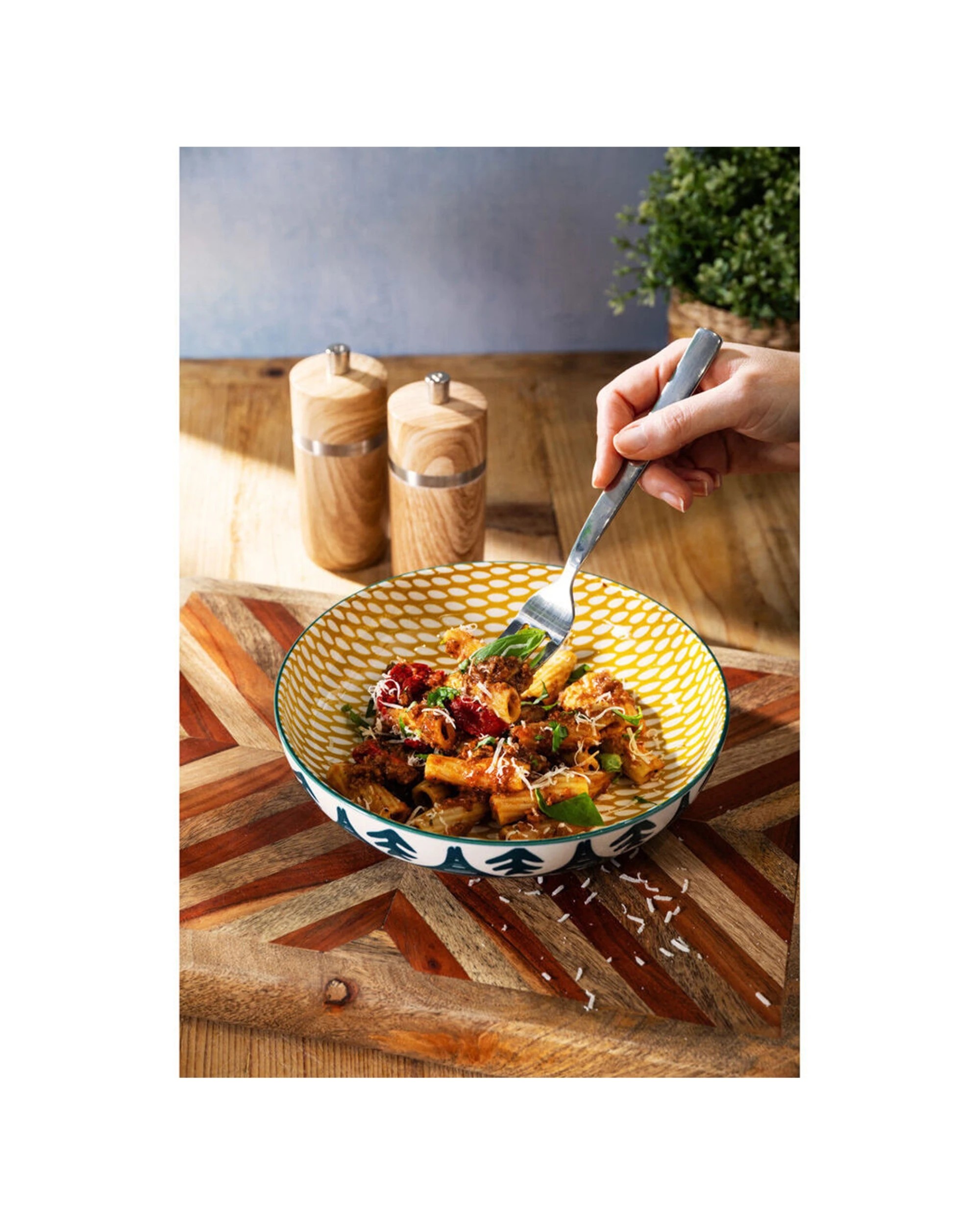 6 Mikasa 8PK Leafy Ceramic Bowl Round Dinnerware Stoneware 21cm - Multi, 6 of 8