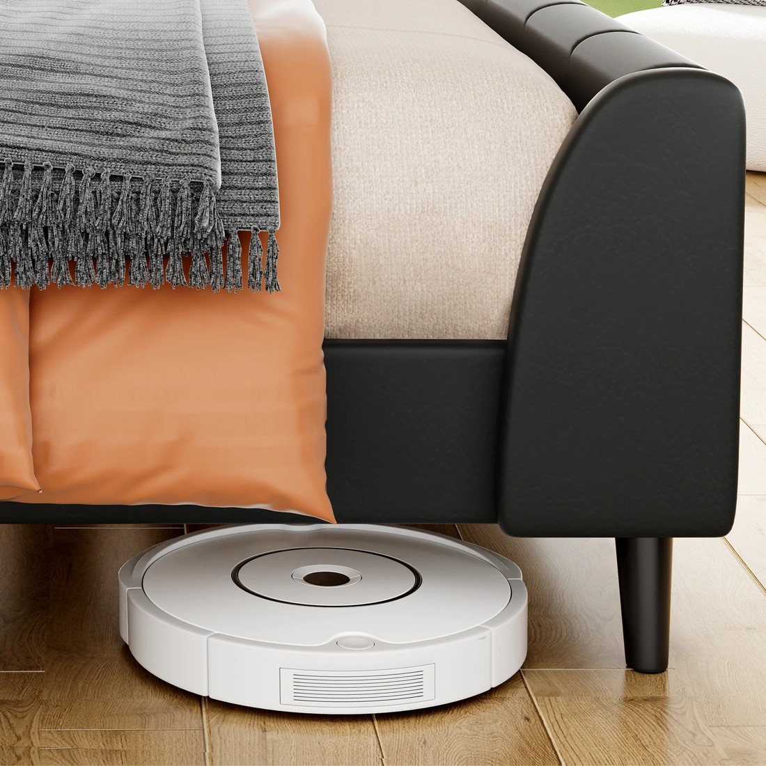 6 Alfordson Bed Frame King Single Tufted Headboard Base Leather Hundolf - Black, 6 of 10