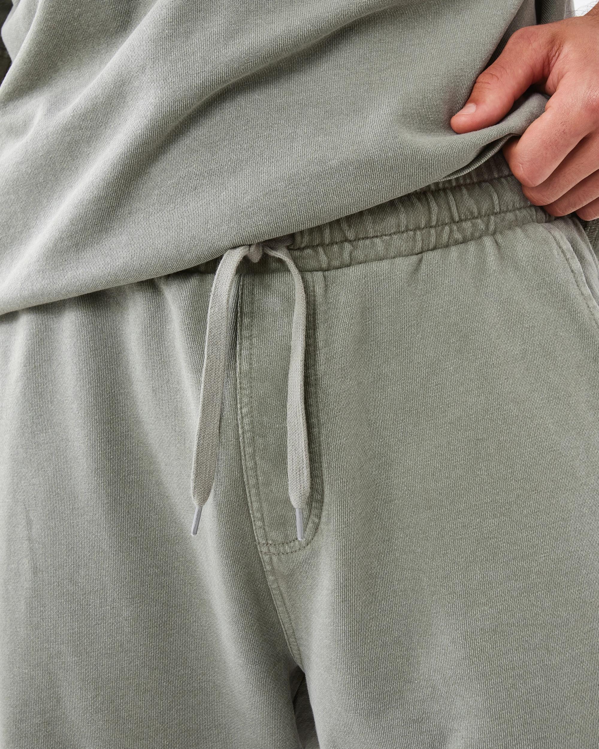 6 Elastic Waistband Washed Terry Shorts Grn Smkolv, 6 of 9