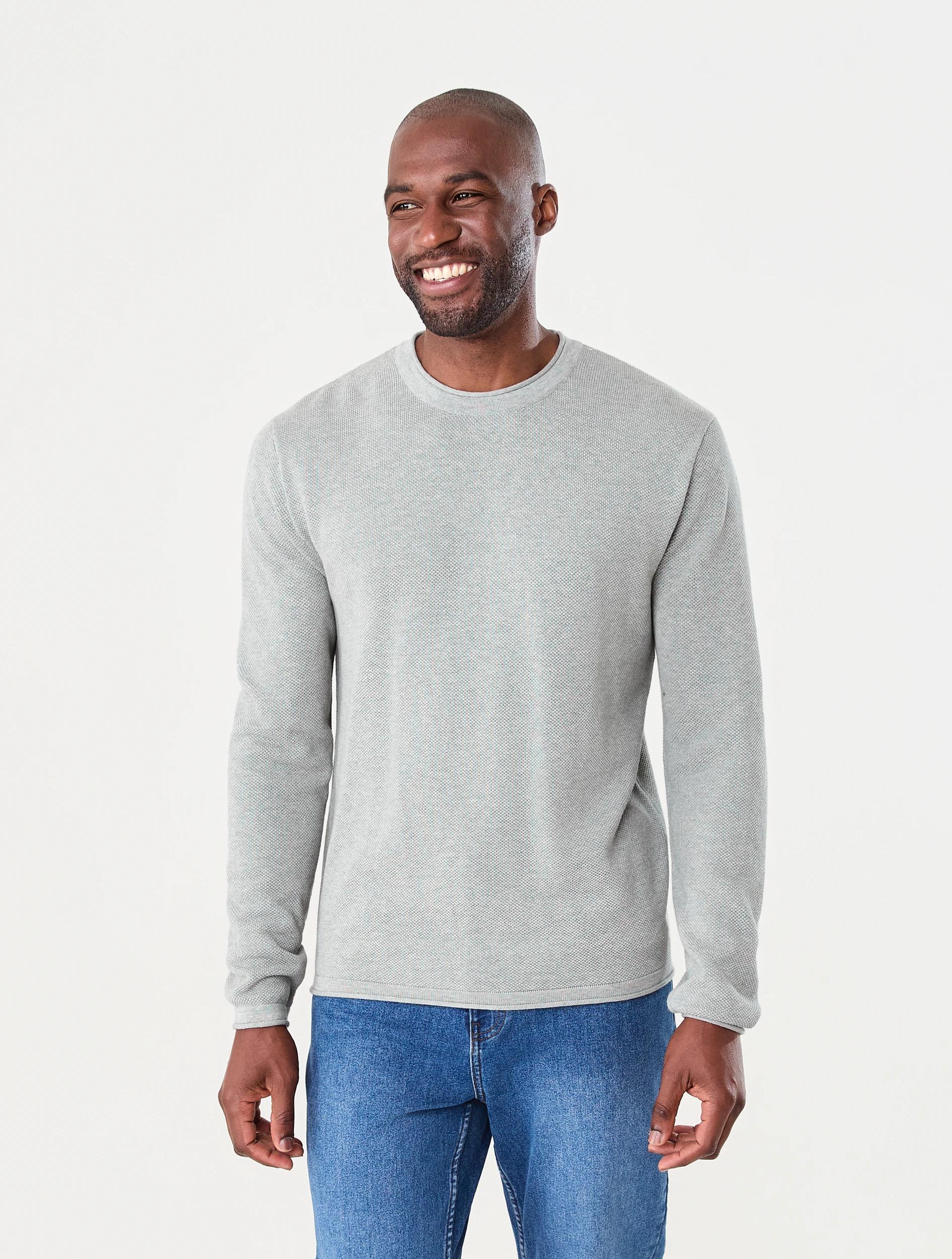 1 Lightweight Textured Knit Jumper Grey Marle, 1 of 7