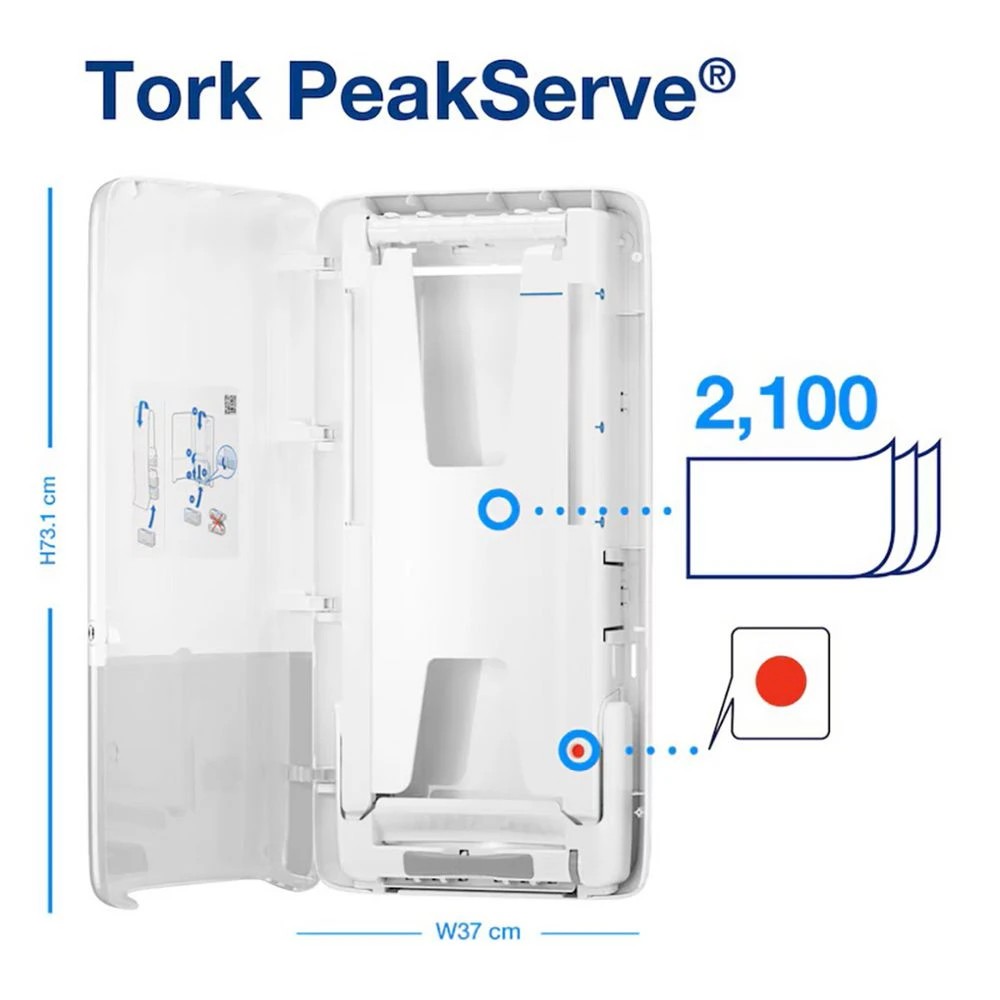 4 Tork Peakserve Continuous Towel Dispenser H5 White, 4 of 5