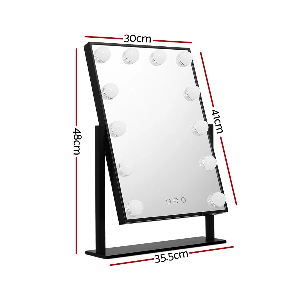 2 Embellir Makeup Mirror 30x48cm Hollywood Vanity with LED Light Rotation Tabletop - Multi, 2 of 7
