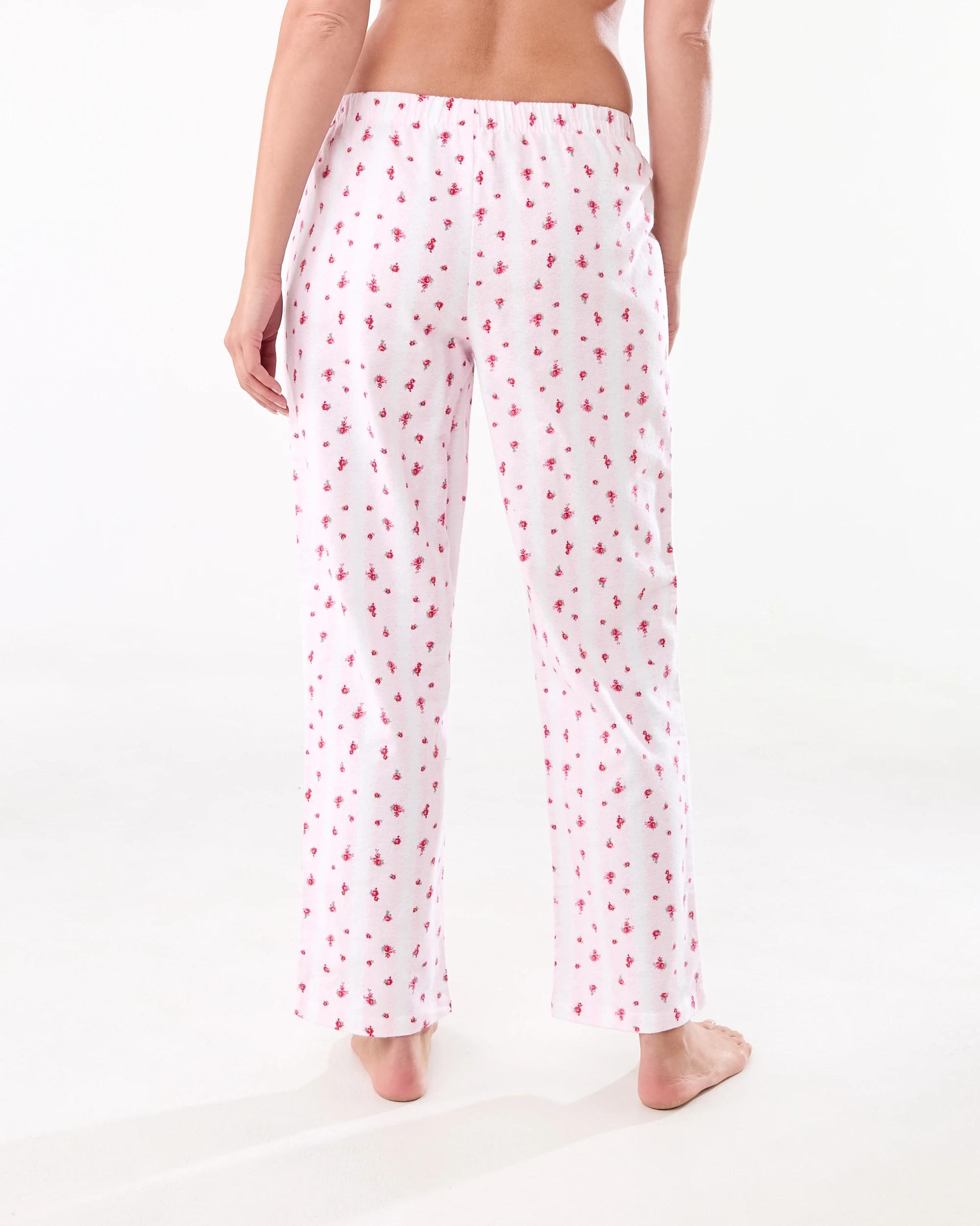 3 Cotton Printed Flannel Pants Rose Lace, 3 of 4