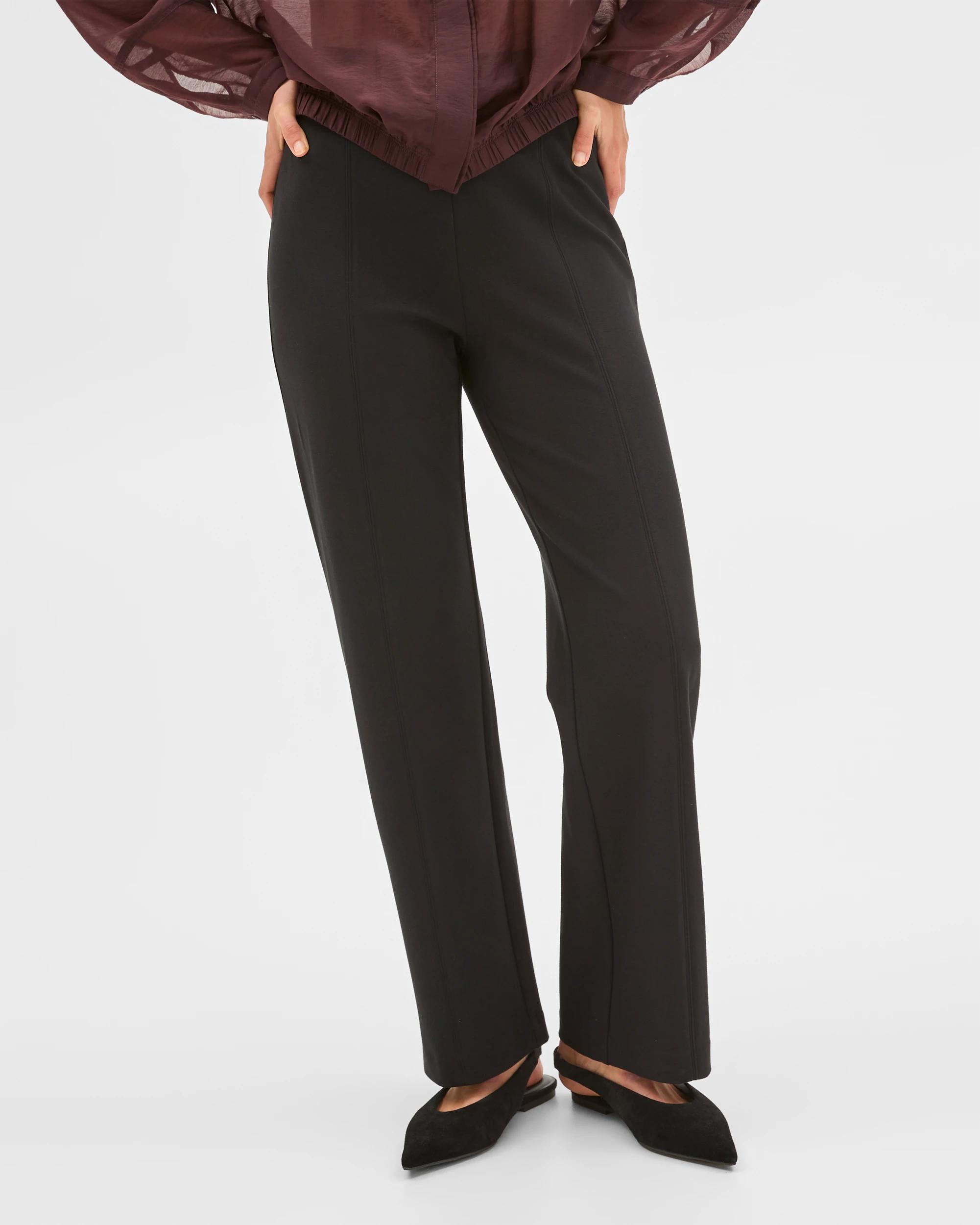 2 Preview Ponte Full Length Straight Leg Pants BLACK, 2 of 6