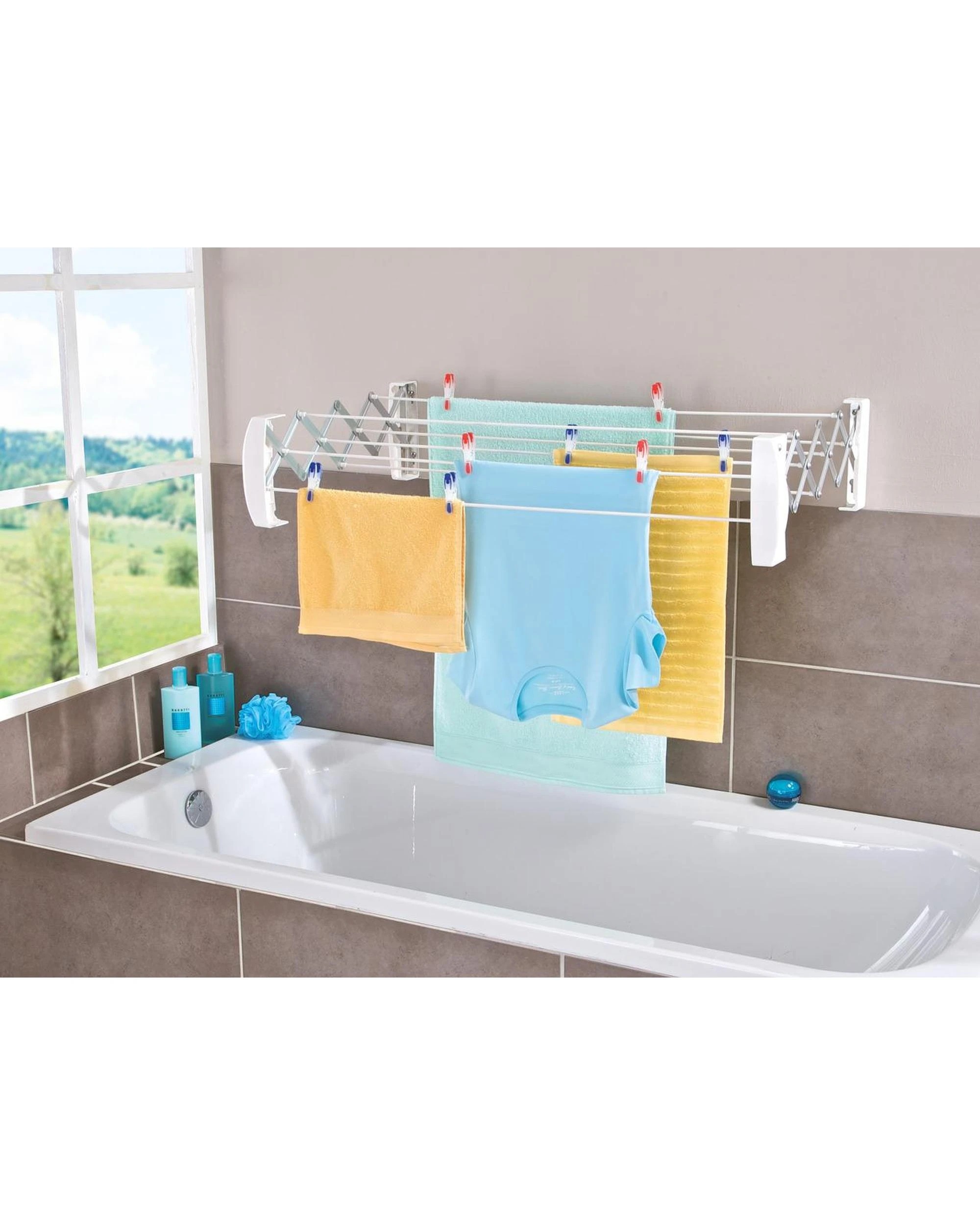 2 Leifheit Teleclip 74 Extendable Wall Mounted Air Dryer  7.4 Metres L83304, 2 of 2